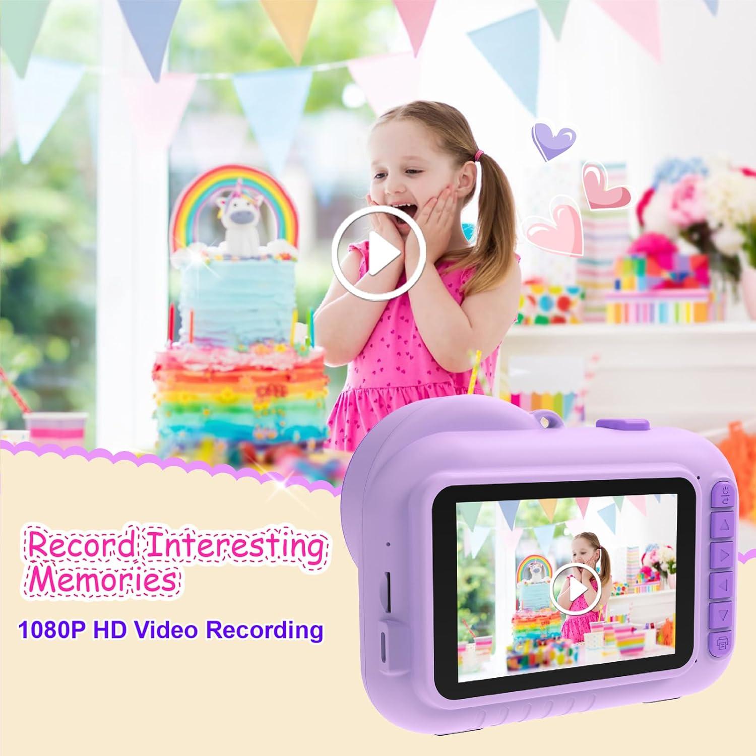 Cámara Instantánea Trayoo para Niños 3.5" Púrpura 12MP