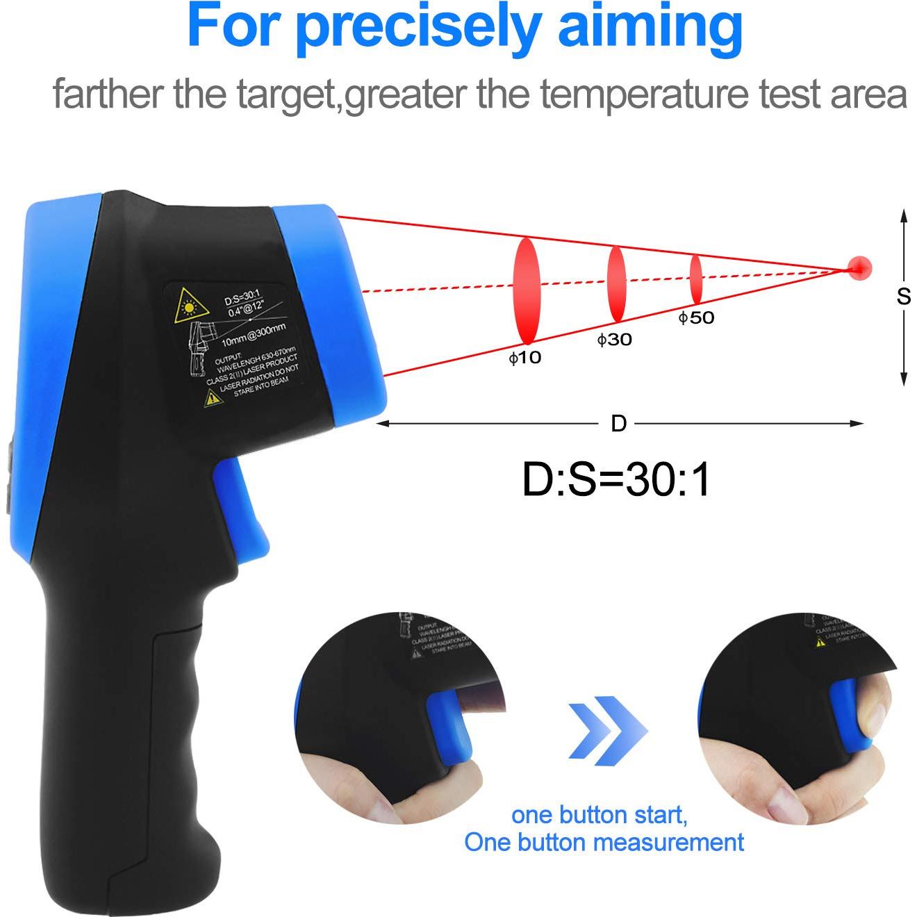 Termómetro Infrarrojo AOPUTTRIVER AP-2732 -50°C a 1500°C