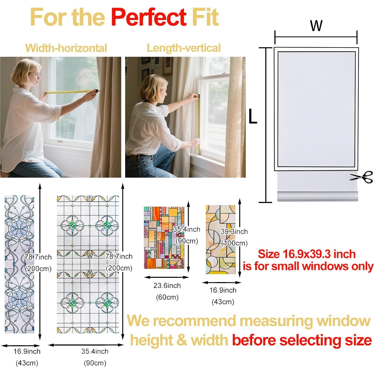 Película de Ventana Privacidad OHTMERU 42.9x100.2cm Flor Azul