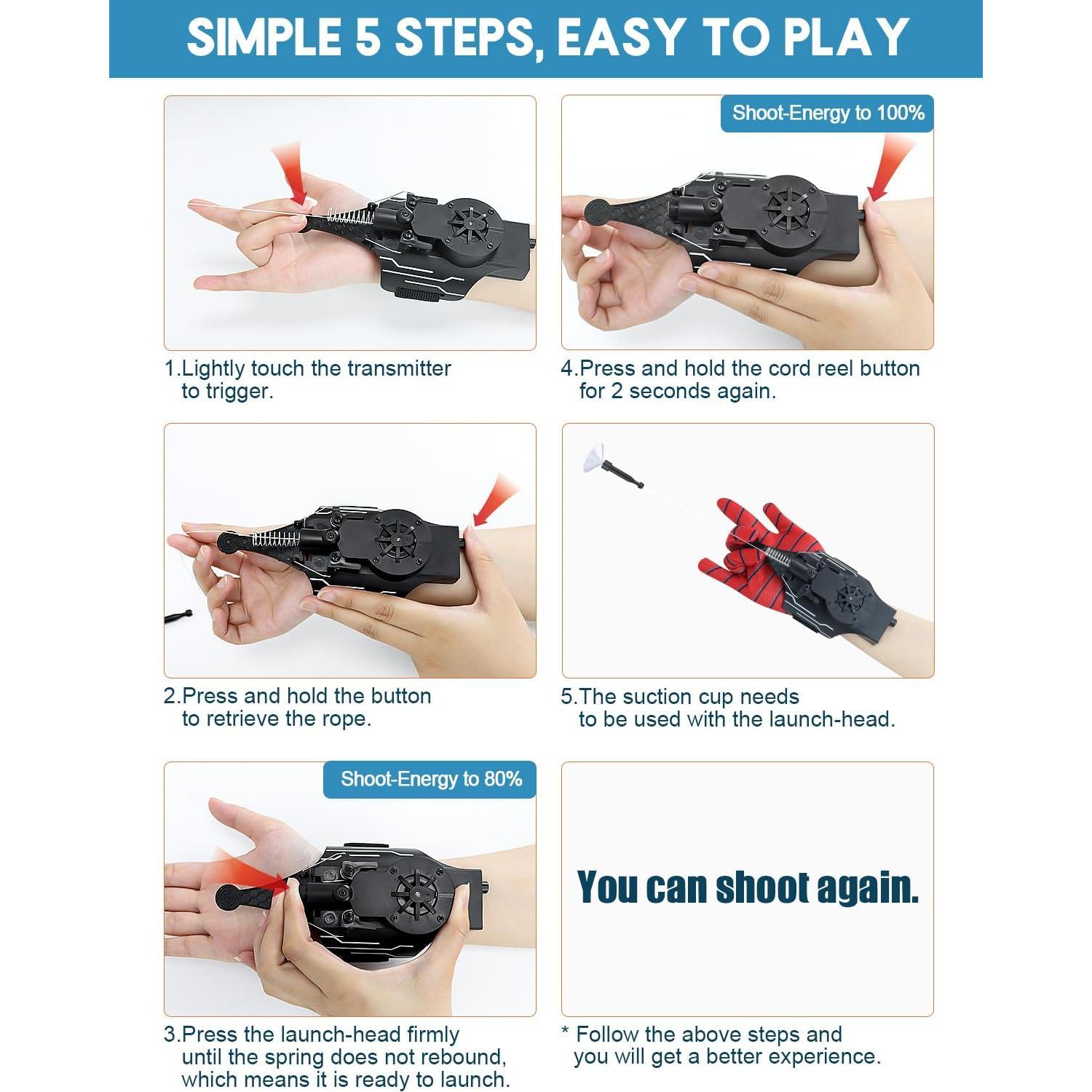 Lanzador de Telaraña Lumhew Negro - Juguete Realista para Niños