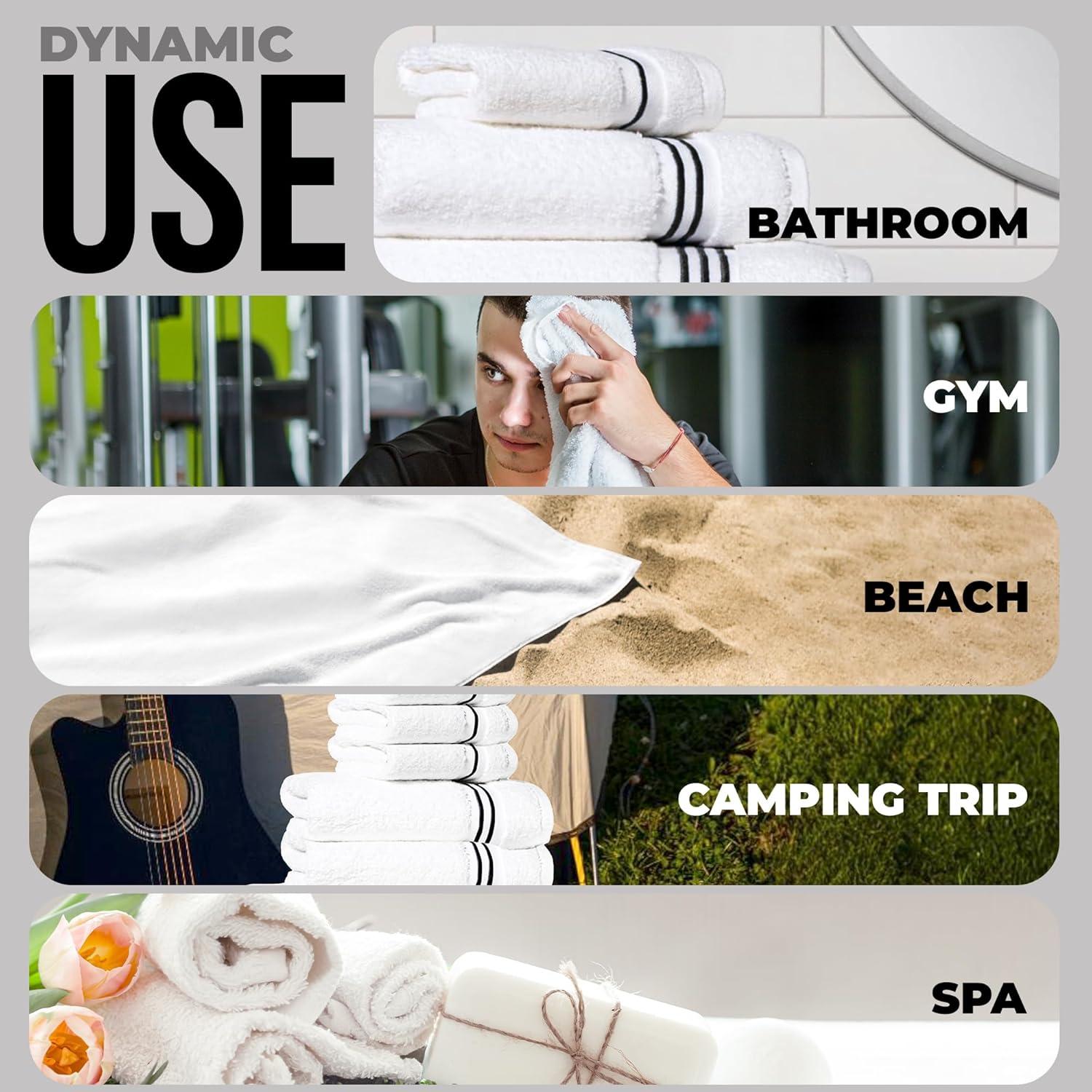 Juego de Toallas Premium Simpli-Magic 8 Piezas Algodón Negro