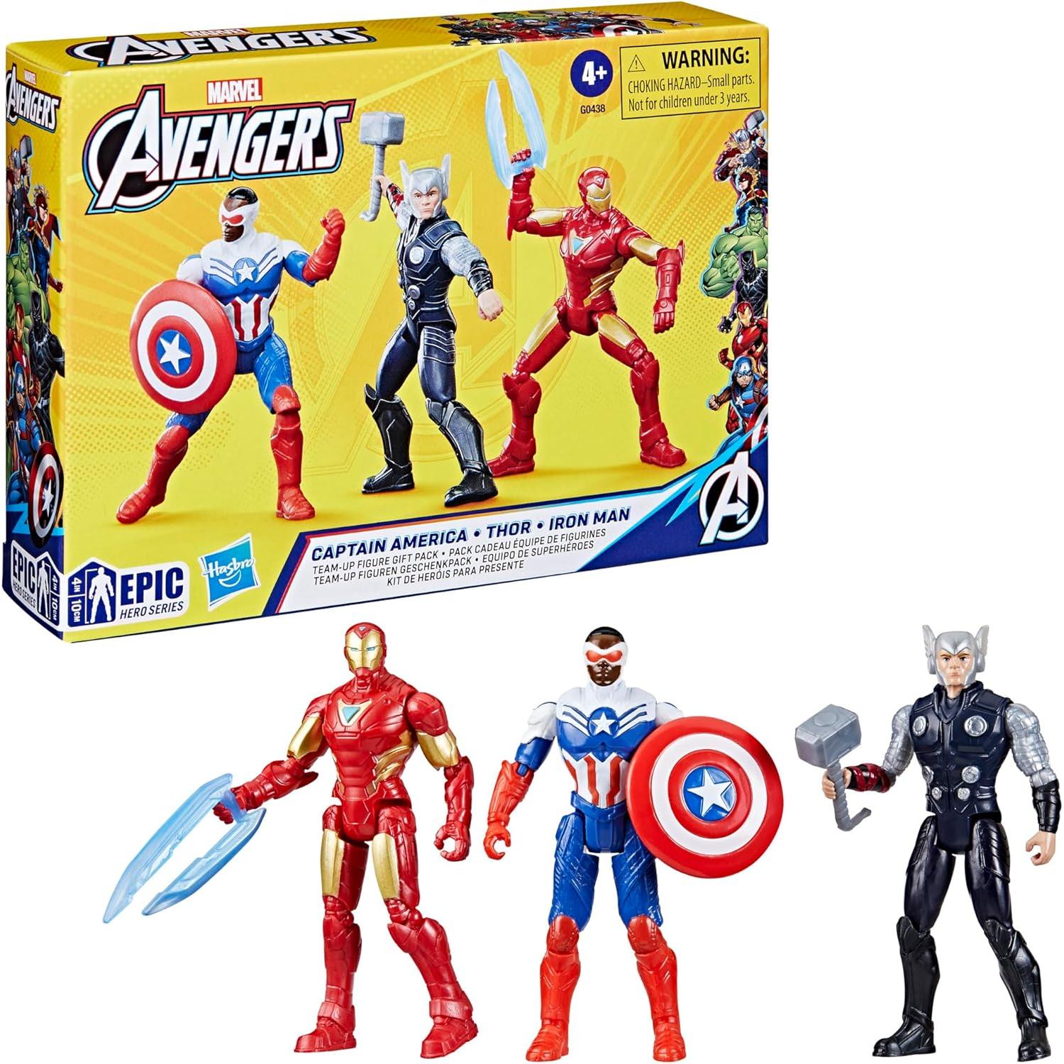 Paquete de Regalo Avengers Hasbro 3 Figuras 10cm Accesorios