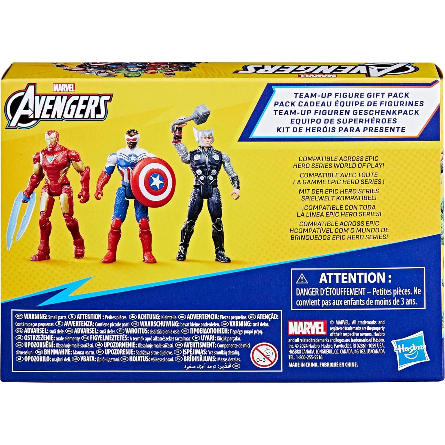 Paquete de Regalo Avengers Hasbro 3 Figuras 10cm Accesorios