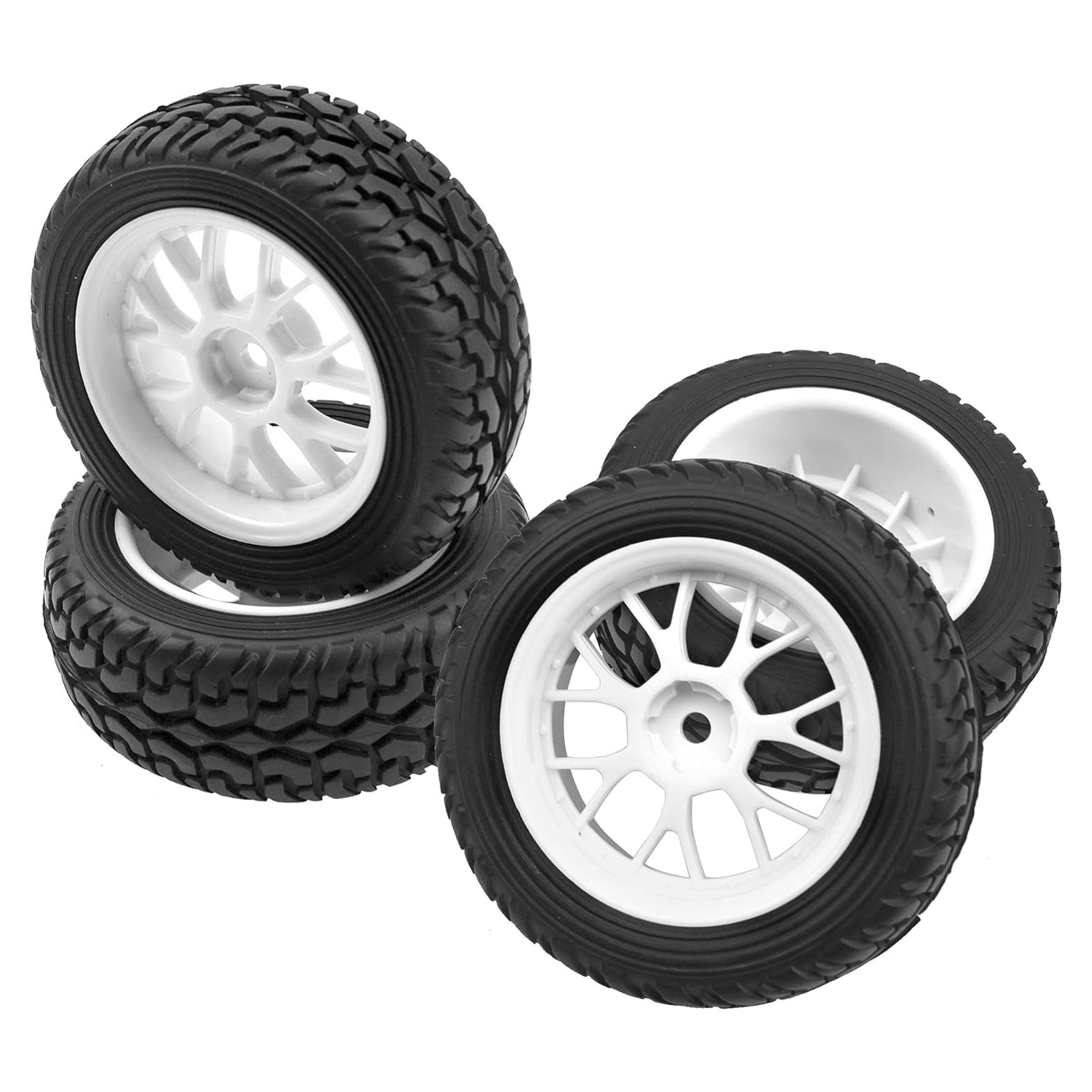 Neumáticos de goma y llantas plásticas 75mm HIRCQOO 1/10 RC