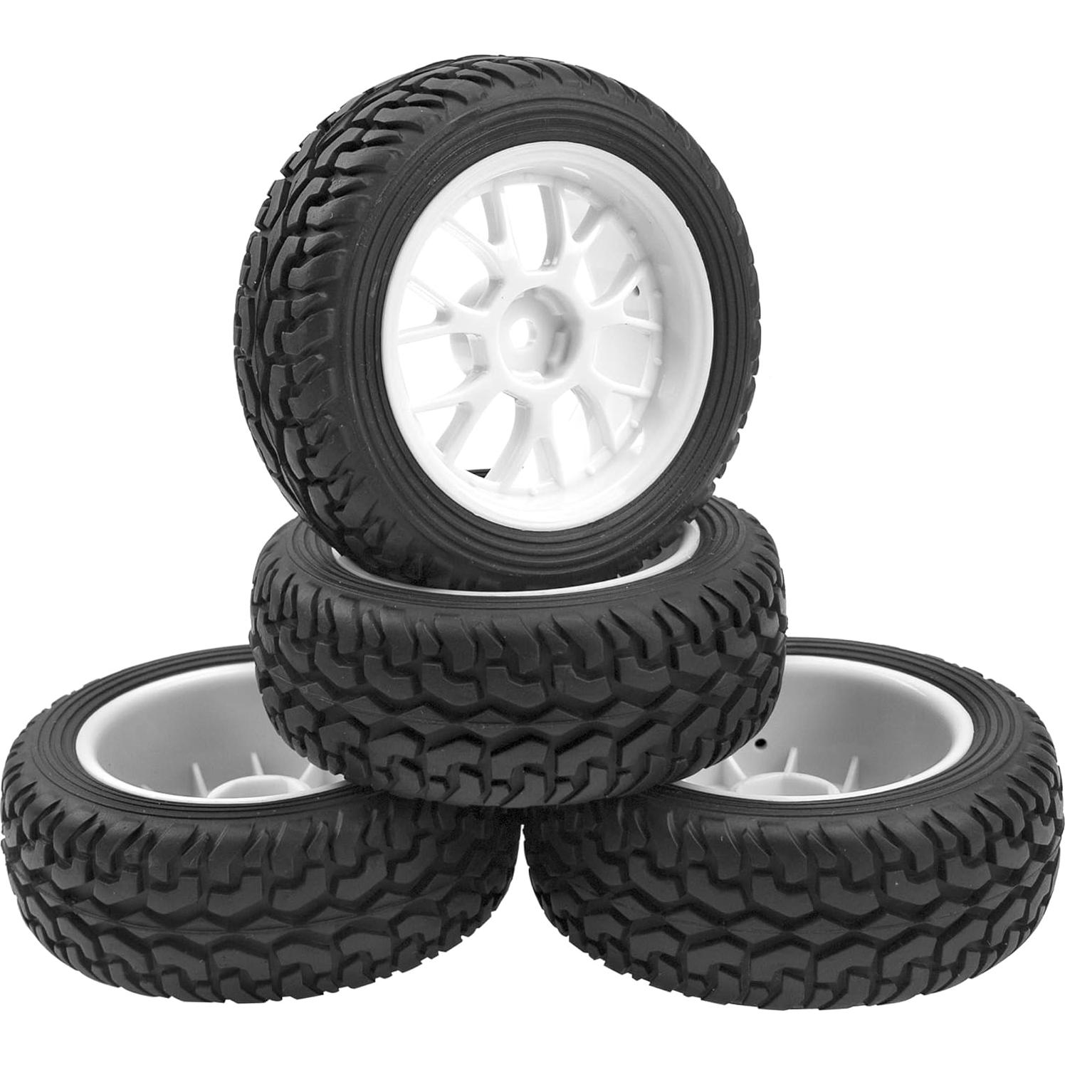 Neumáticos de goma y llantas plásticas 75mm HIRCQOO 1/10 RC