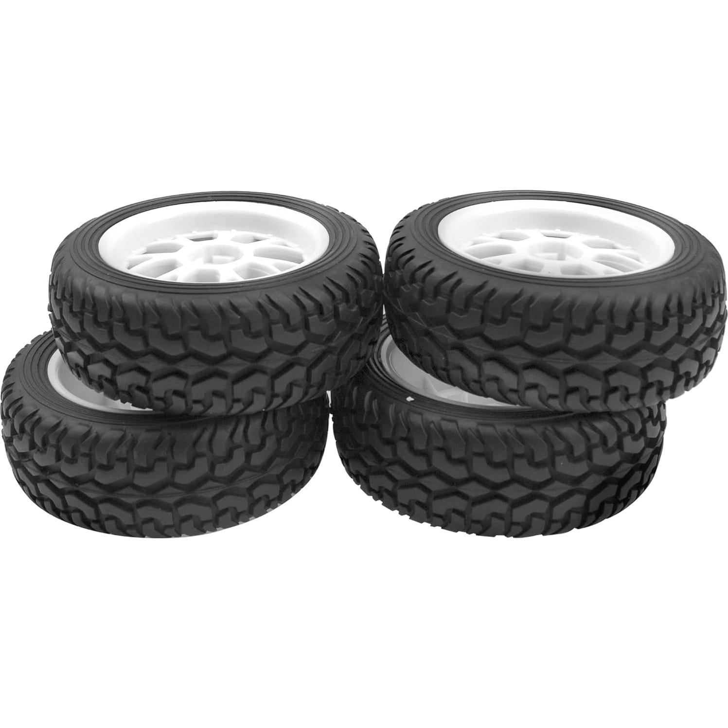 Neumáticos de goma y llantas plásticas 75mm HIRCQOO 1/10 RC