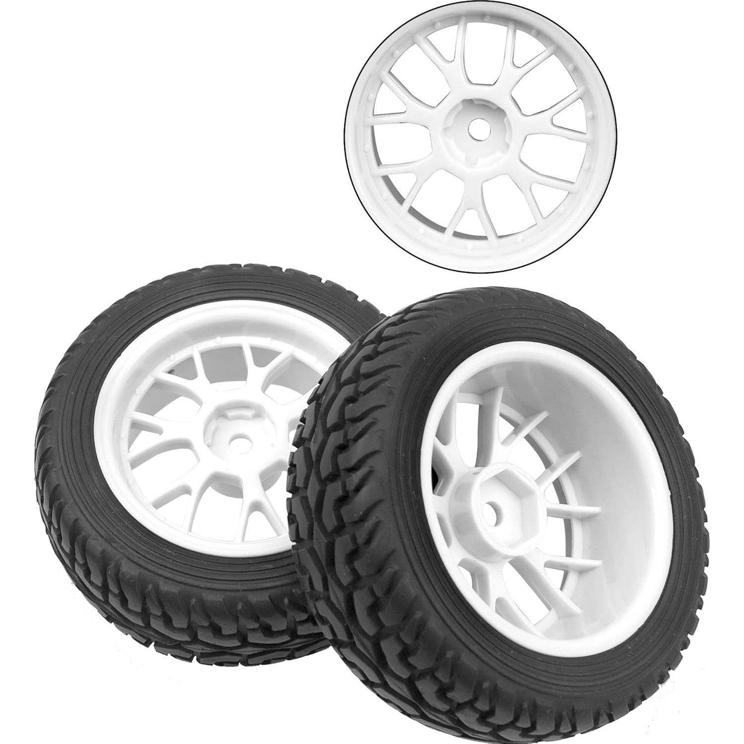 Neumáticos de goma y llantas plásticas 75mm HIRCQOO 1/10 RC