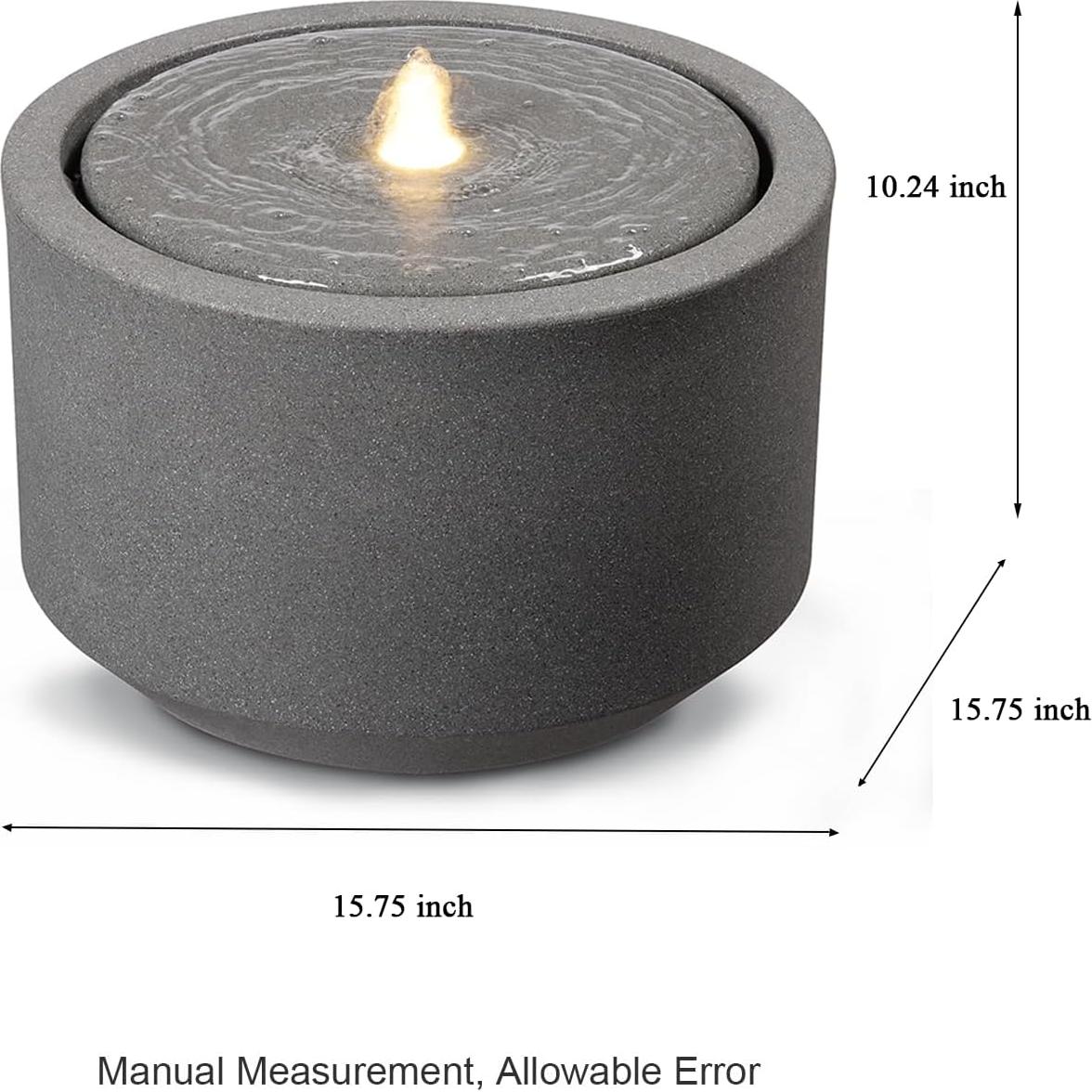 Fuente de Agua Exterior PUULYE 40x40 cm Ecológica con LED
