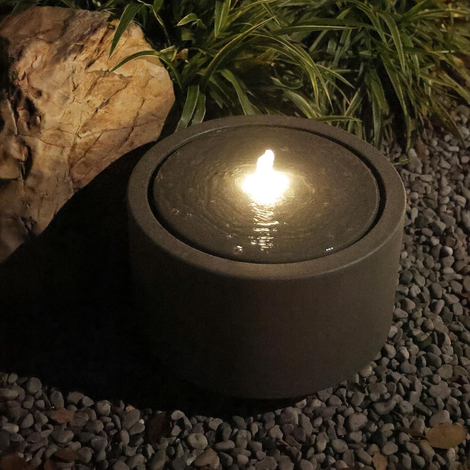 Fuente de Agua Exterior PUULYE 40x40 cm Ecológica con LED