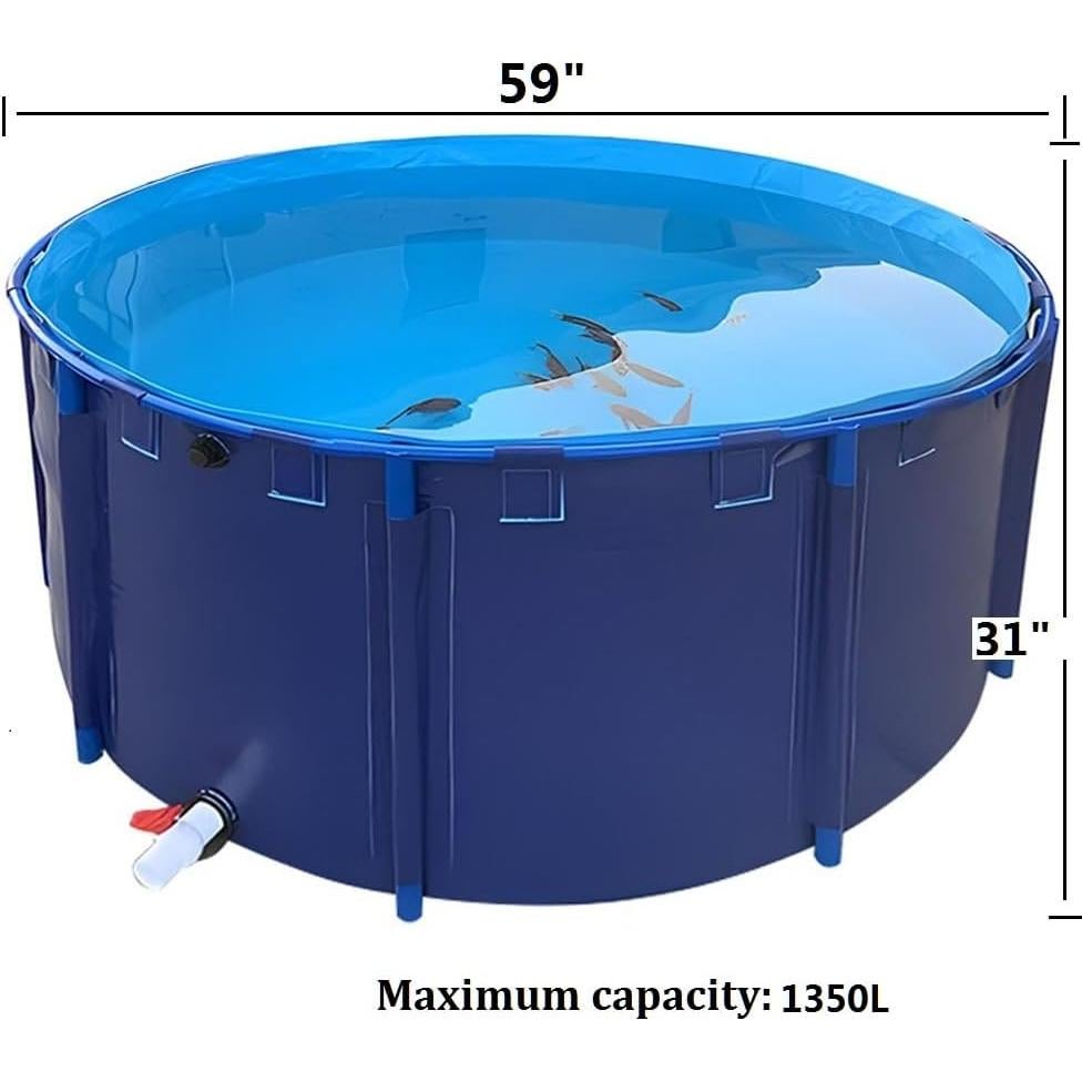 Estanque Redondo Elevado MOGUOBIN 1350L PVC para Peces