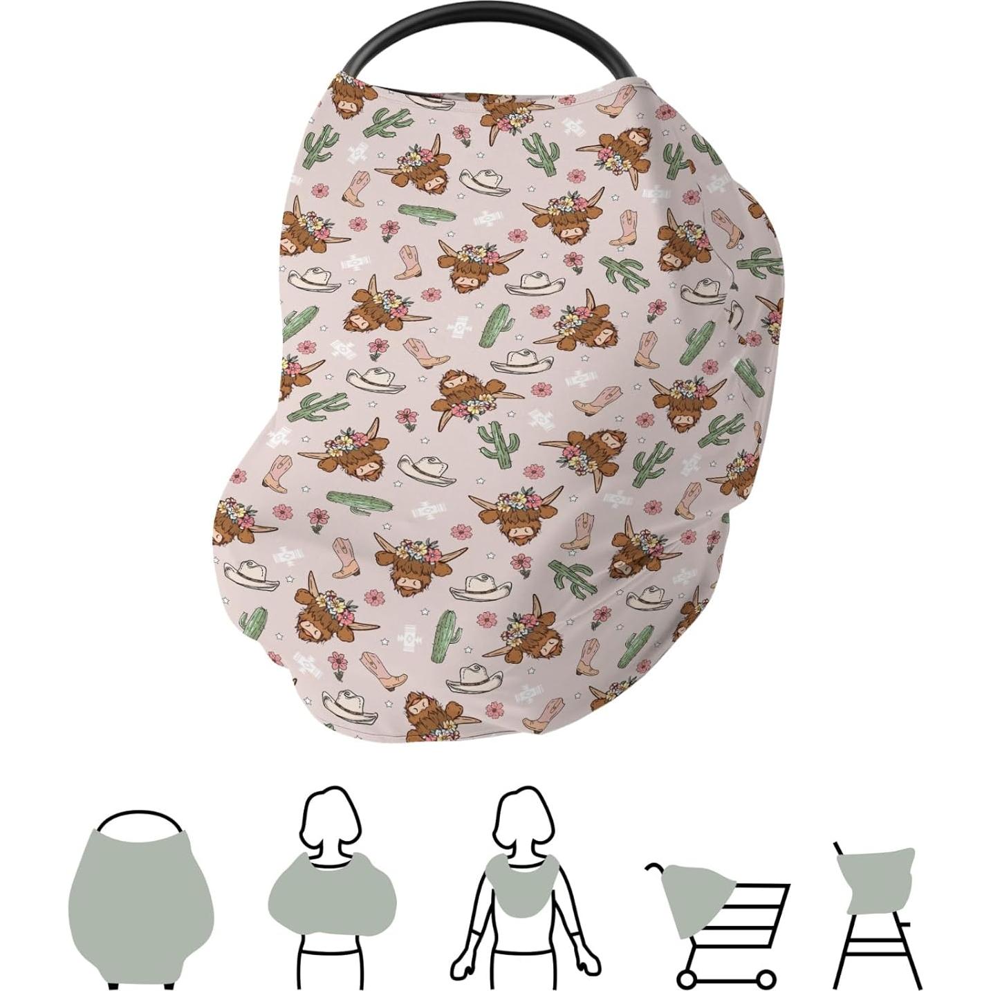 Cubierta de Coche para Bebés 5-en-1 Vaquera Rosa Transpirable