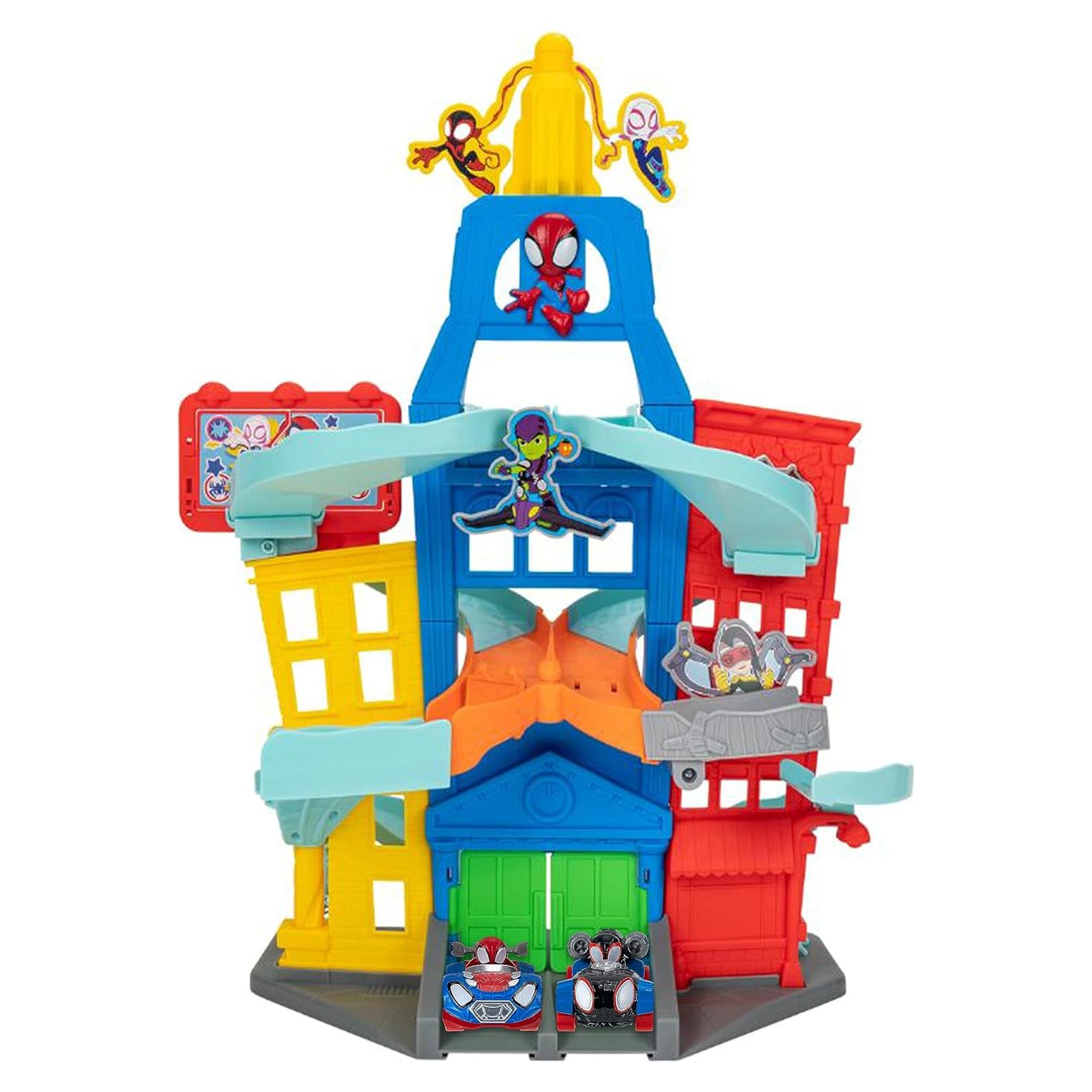 Set de Pista de Ciudad Marvel Spidey 60.96 cm con 2 Vehículos