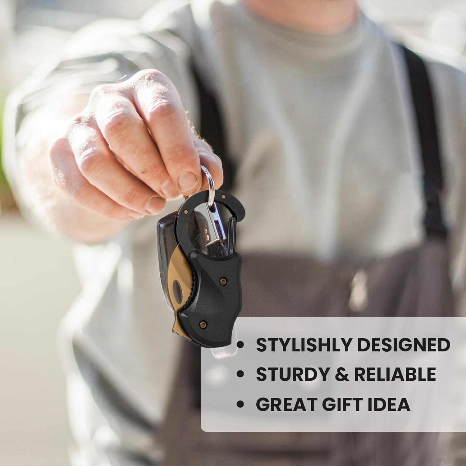 Cuchillo de Bolsillo Plegable FUNBRO Oro 10 cm Acero Inoxidable