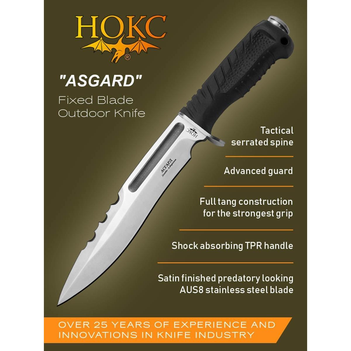 Cuchillo de Caza HOKC Asgard 607-181821 Acero AUS8 20.6 cm