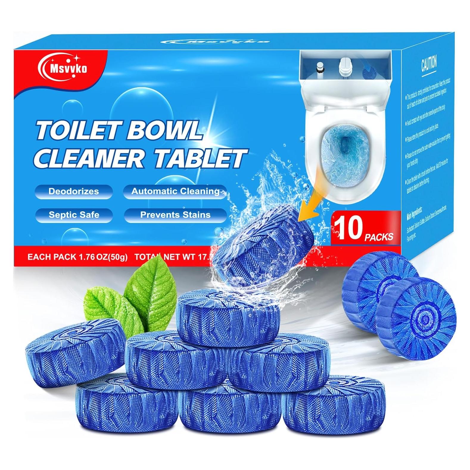 Pastillas Limpiadoras de Inodoro Msvvko - 10 Paquetes, Aroma Limón