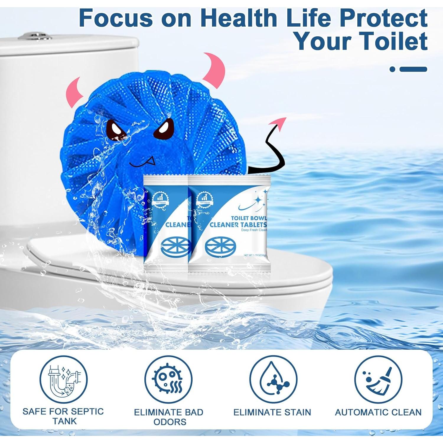 Pastillas Limpiadoras de Inodoro Msvvko - 10 Paquetes, Aroma Limón