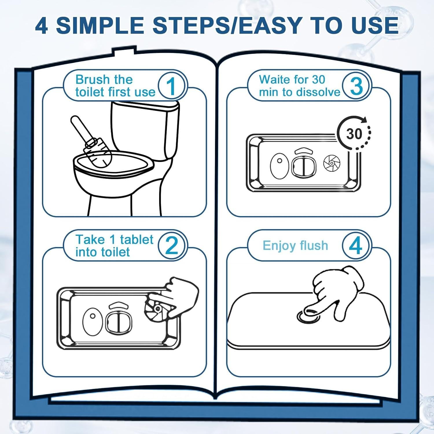 Pastillas Limpiadoras de Inodoro Msvvko - 10 Paquetes, Aroma Limón