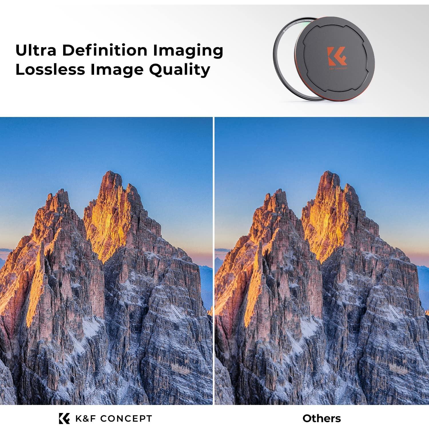 K&F CONCEPT 49mm Magnetic MC UV Lens Protection Filter + Lens Filter Cap with 28 Multi-Layer Coatings Waterproof/Scratch Resistant Ultra-Slim UV Filter for Camera Lens (Nano-X Series)