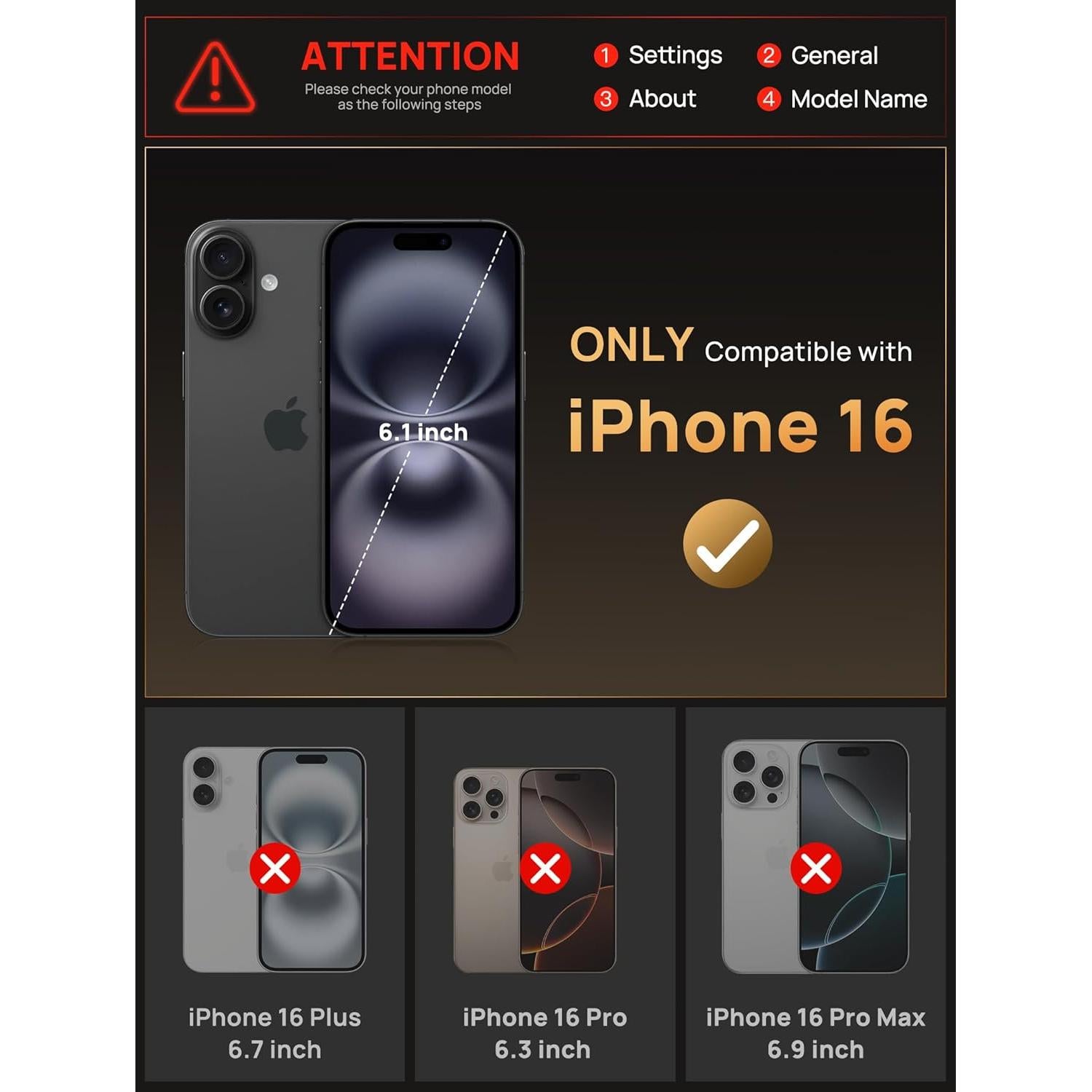 Funda Cartera Vihibii para iPhone 16 con Soporte y RFID