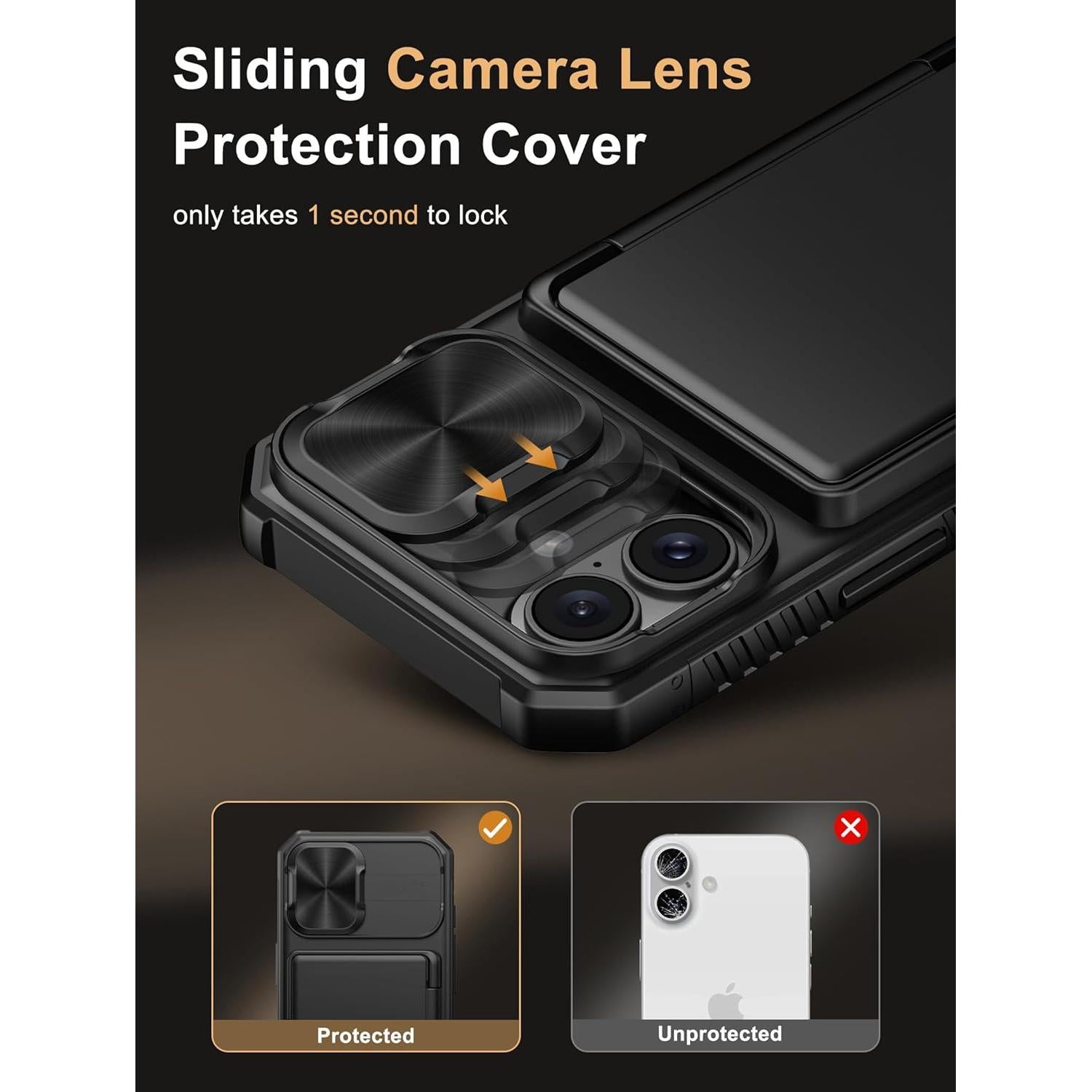 Funda Cartera Vihibii para iPhone 16 con Soporte y RFID