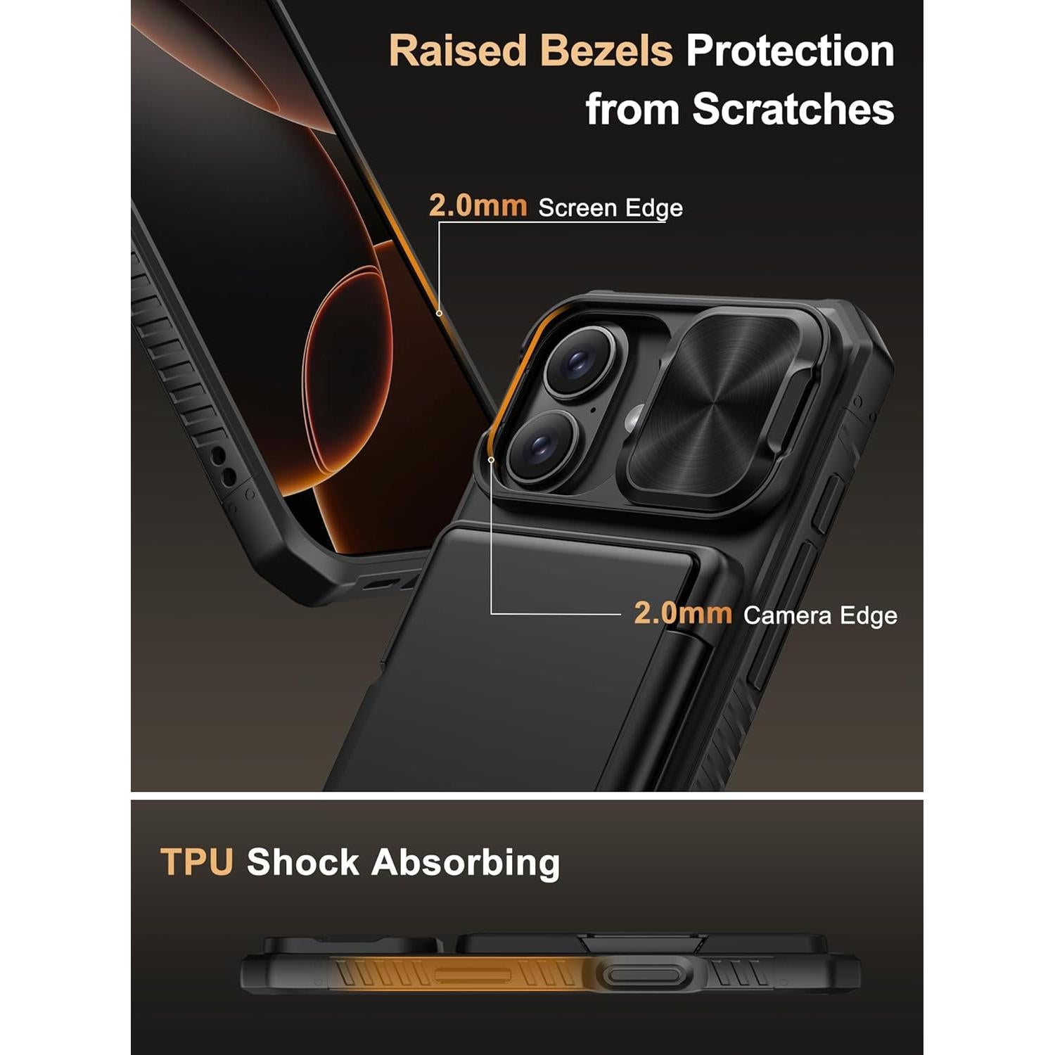 Funda Cartera Vihibii para iPhone 16 con Soporte y RFID