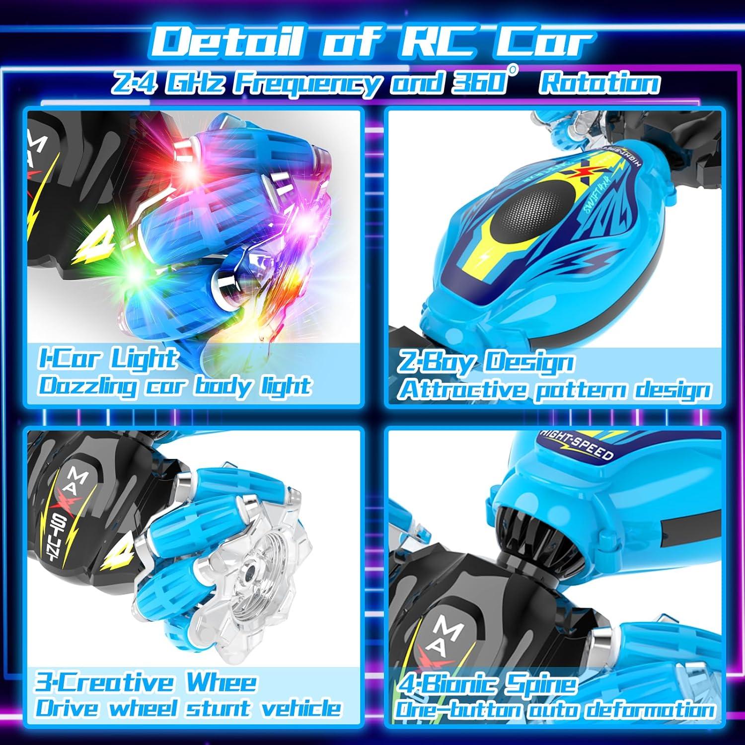 Coche Acrobático RC Cucocue 2.4GHz con Sensor de Gestos Azul