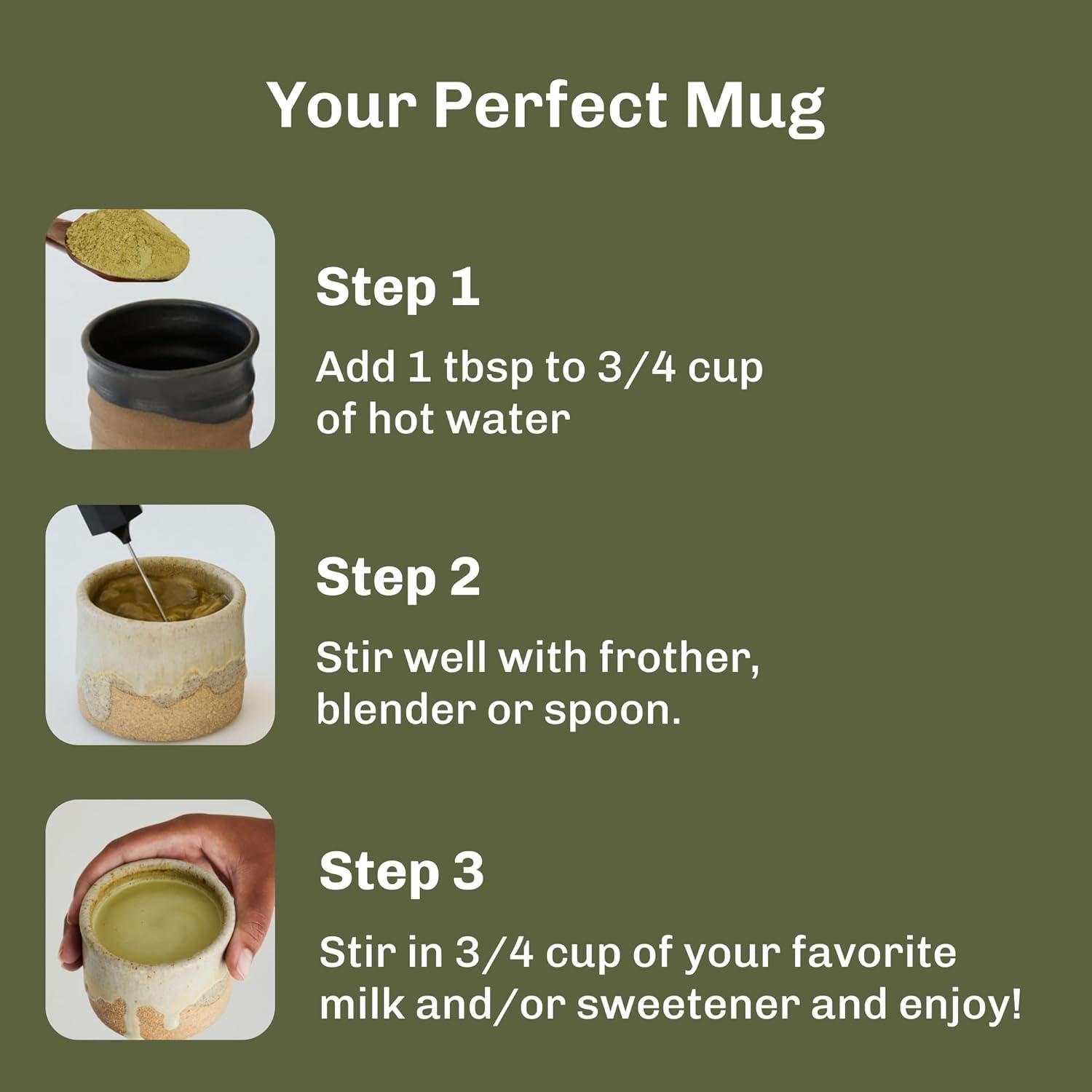 MUDWTR Polvo de Matcha Orgánico 3000mg Hongos Adaptogénicos