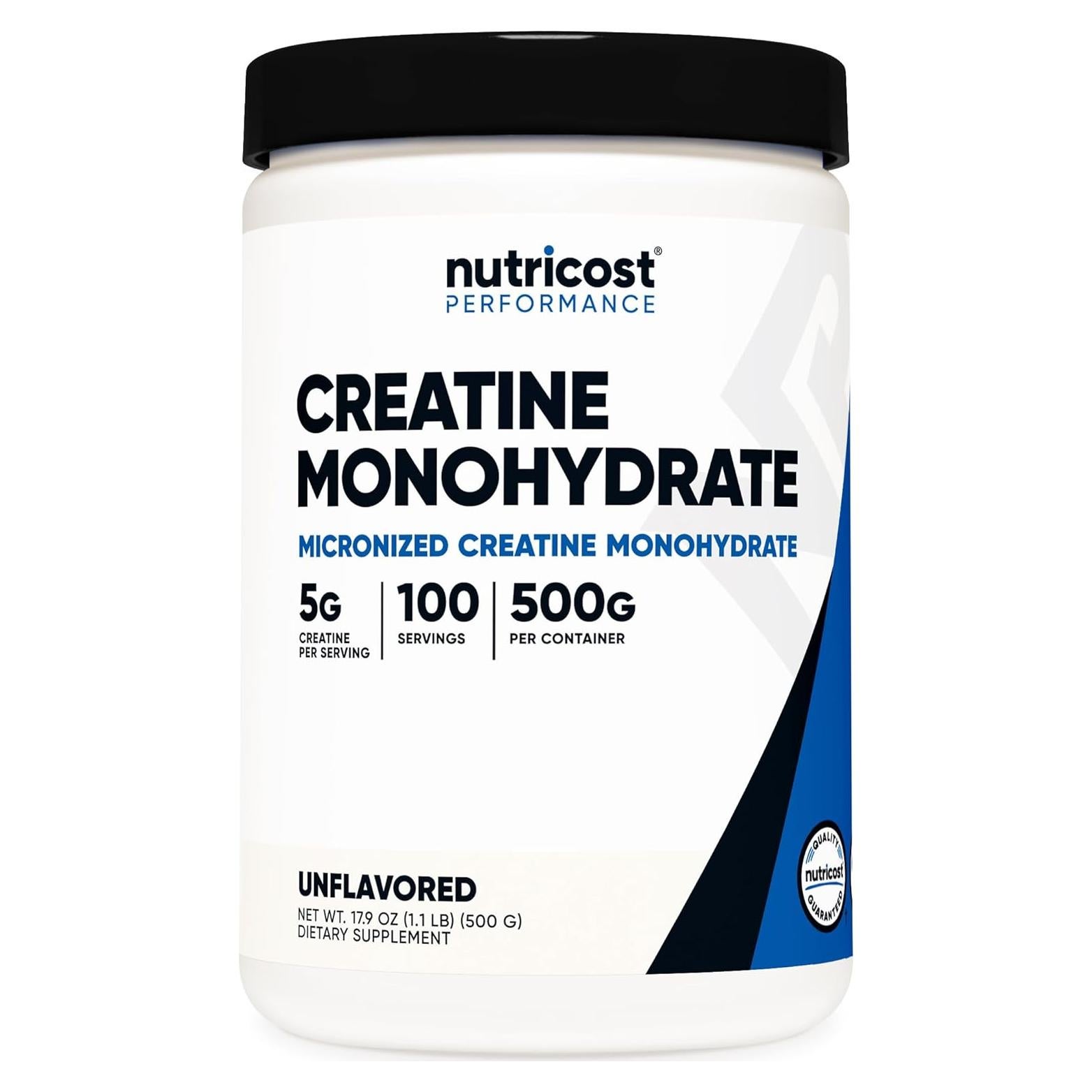 Creatina Monohidratada Micronizada Nutricost 500g - 100 Porciones