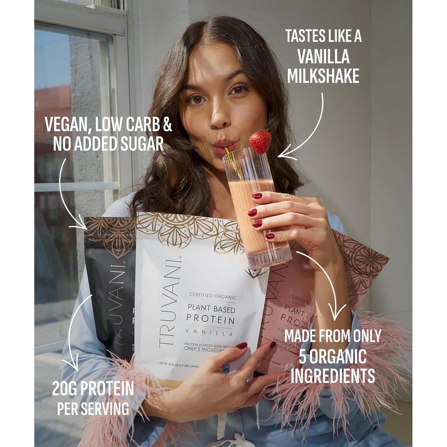 Proteína en Polvo Vegana Truvani Vainilla 20g 18 Porciones