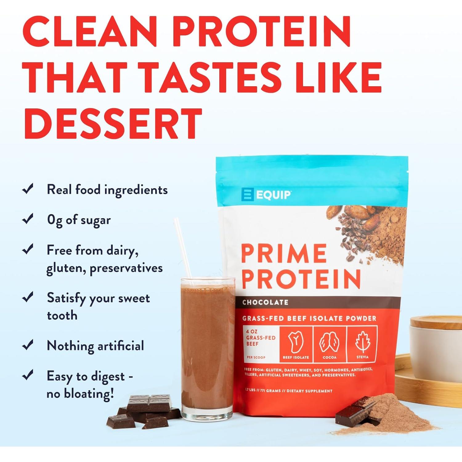 Proteína de Res Aislada Equip Foods 30 Porciones Chocolate