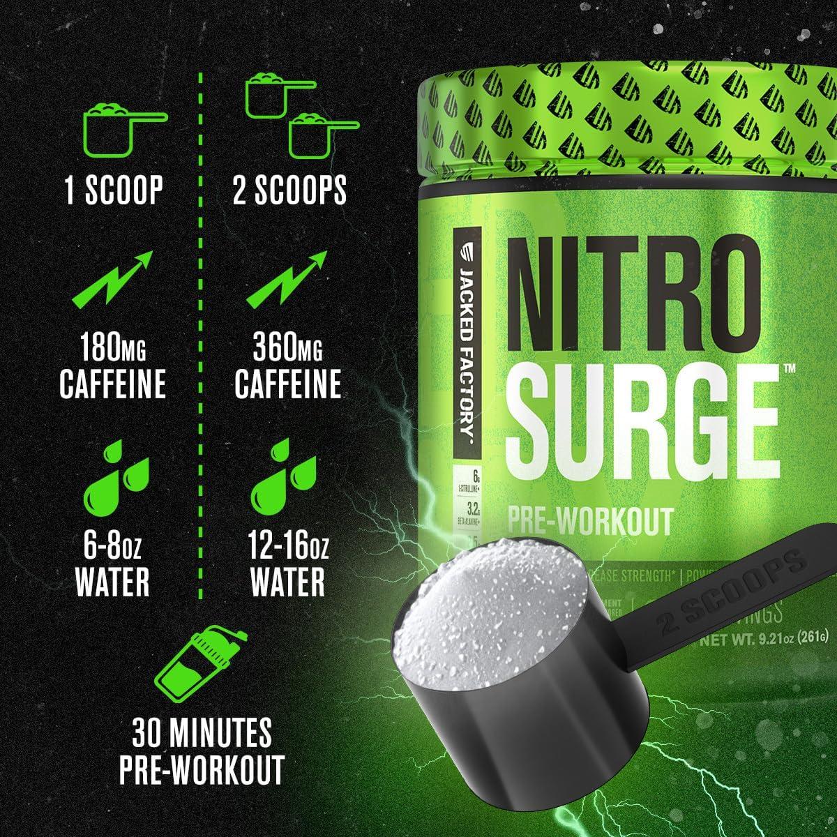 Suplemento Pre Entrenamiento Jacked Factory Nitrosurge Uva - 30 Porciones