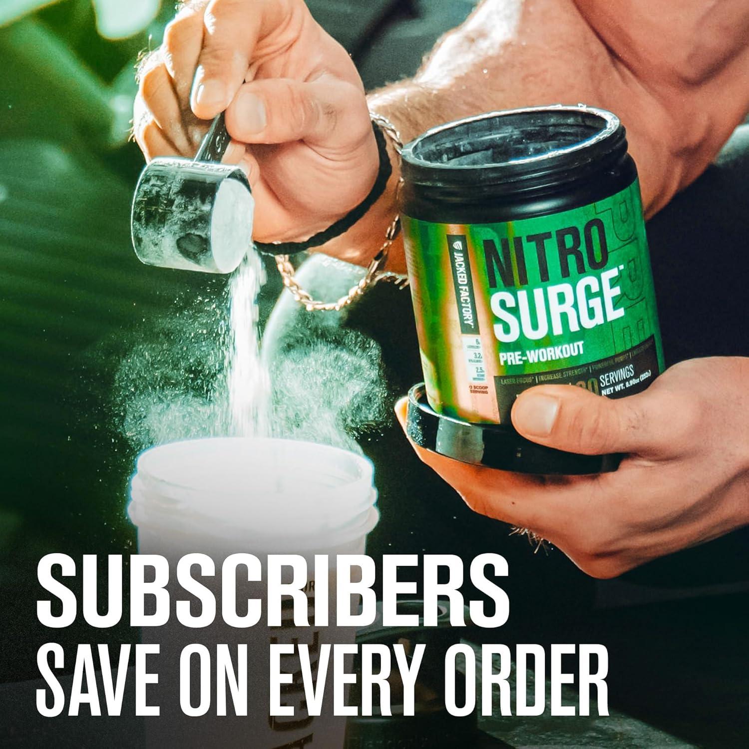 Suplemento Pre Entrenamiento Jacked Factory Nitrosurge Uva - 30 Porciones