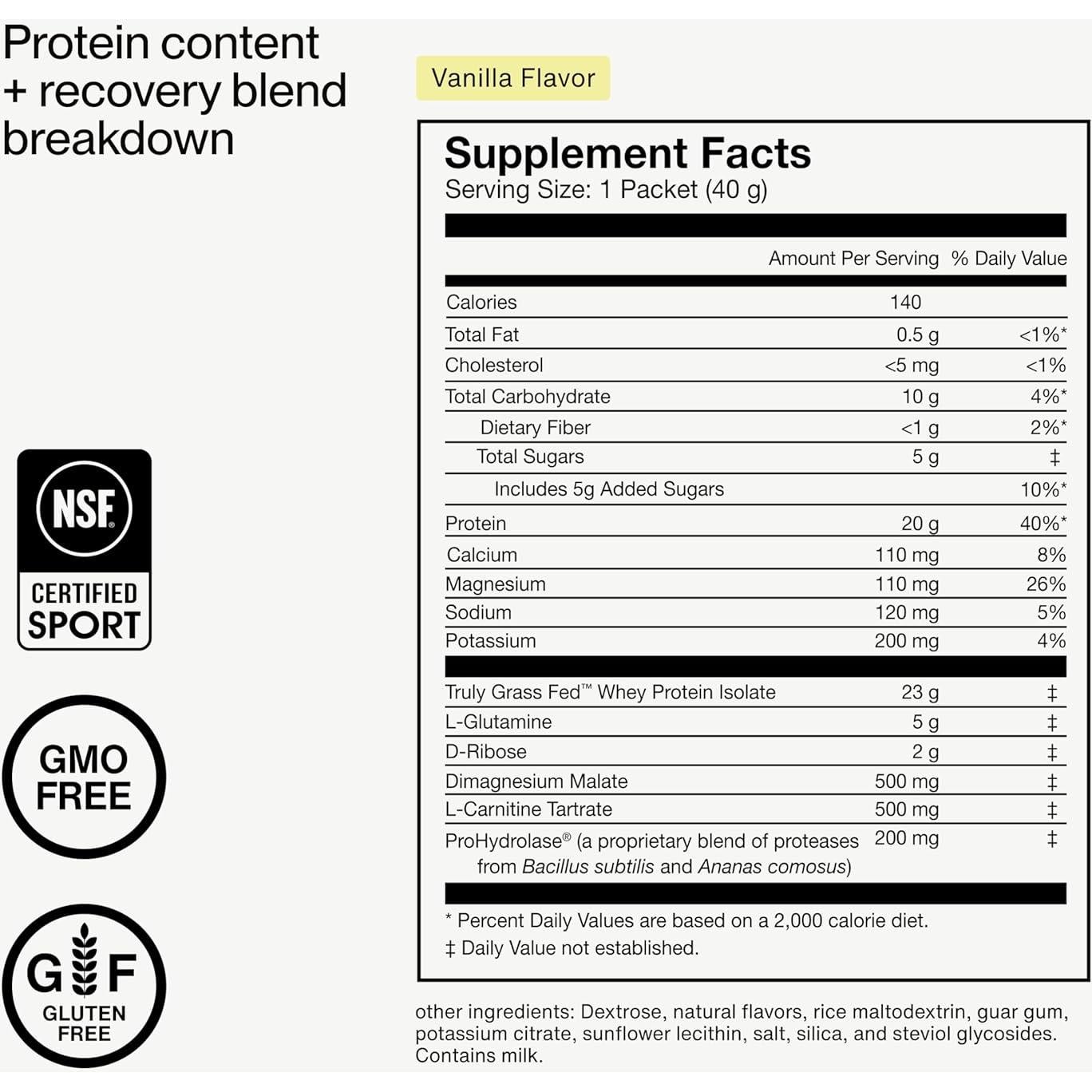 Polvo de Proteína de Suero Momentous Vainilla 600g - Sin Gluten