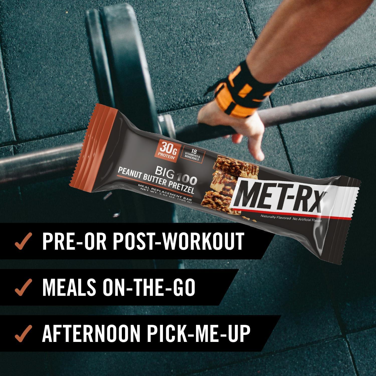 Barras de Proteína MET-Rx Big 100 Mantequilla de Maní 9 Unidades