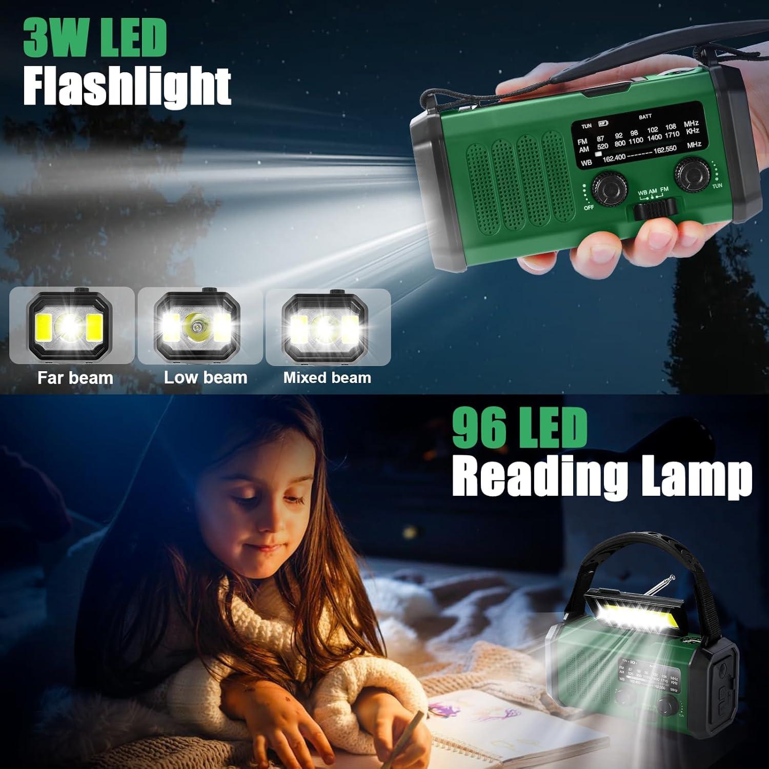 Radio de Emergencia QAUYYW 20000mAh Solar y Manivela