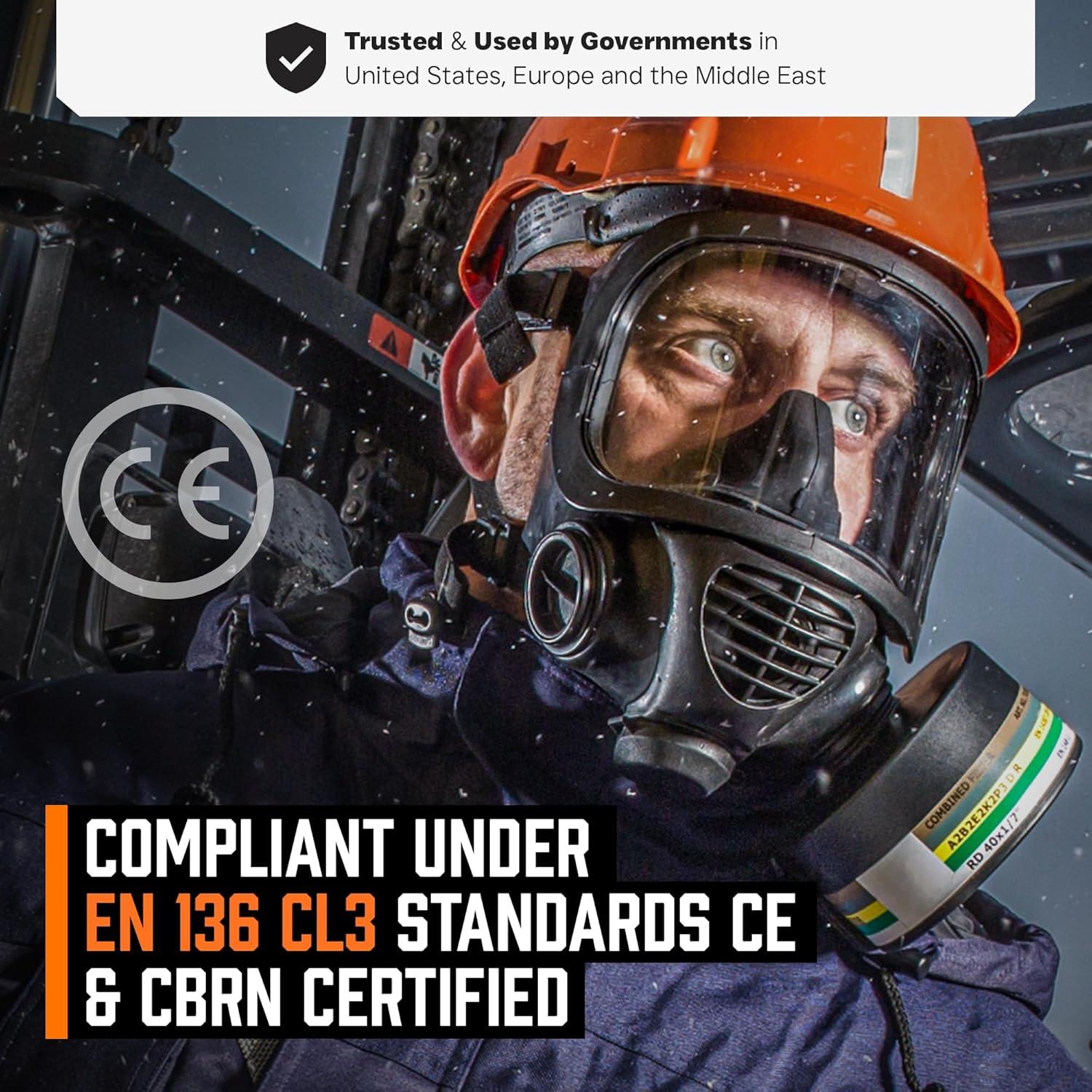 MIRA Safety Máscara de Gas CBRN Reutilizable CM-6M con Sistema de Bebida