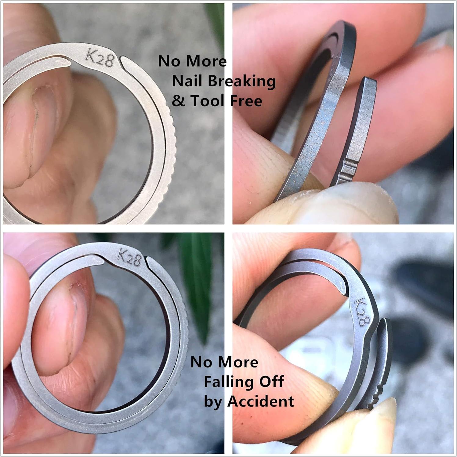 Anillos de Llave de Titanio BANG TI - Kit de 2 Unidades