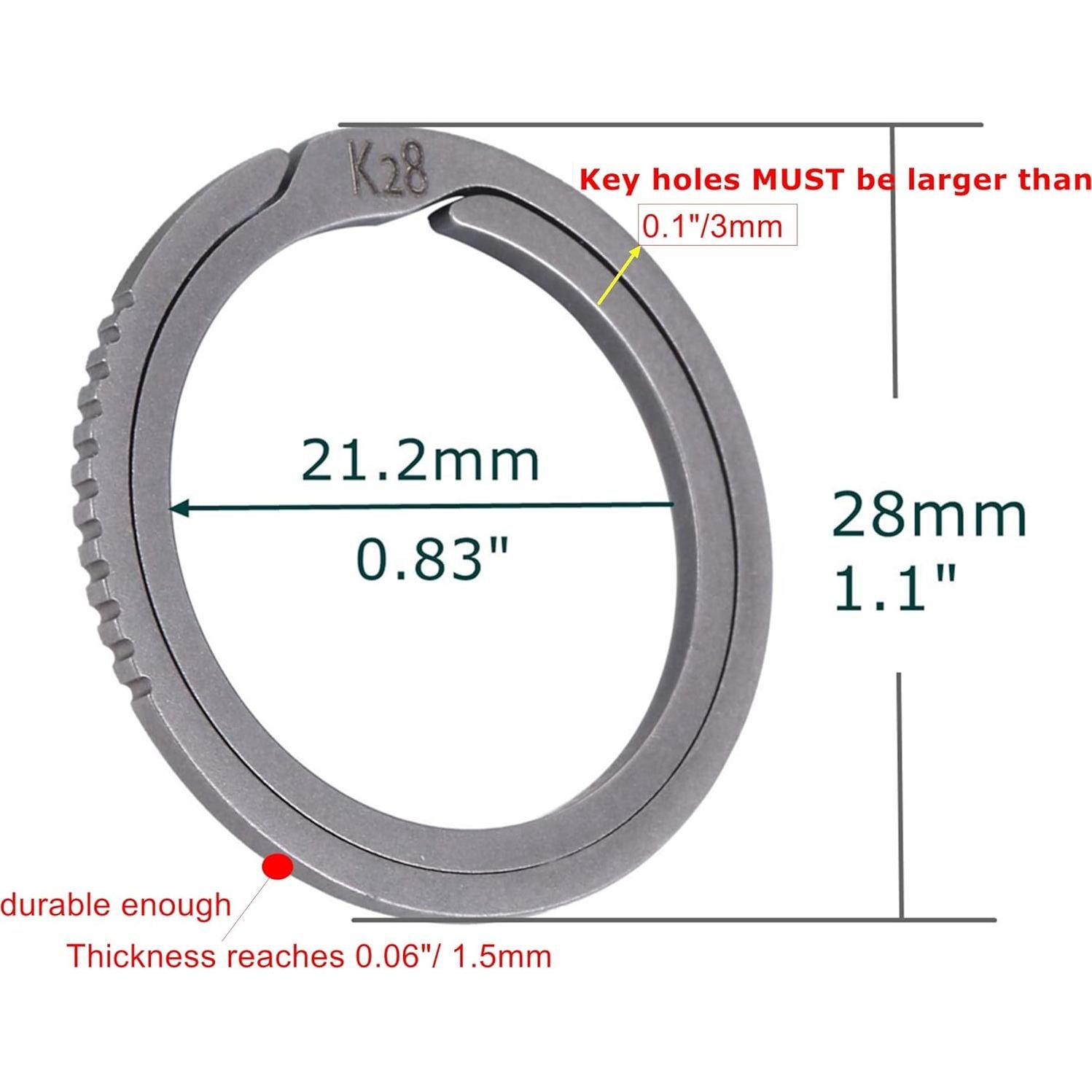 Anillos de Llave de Titanio BANG TI - Kit de 2 Unidades