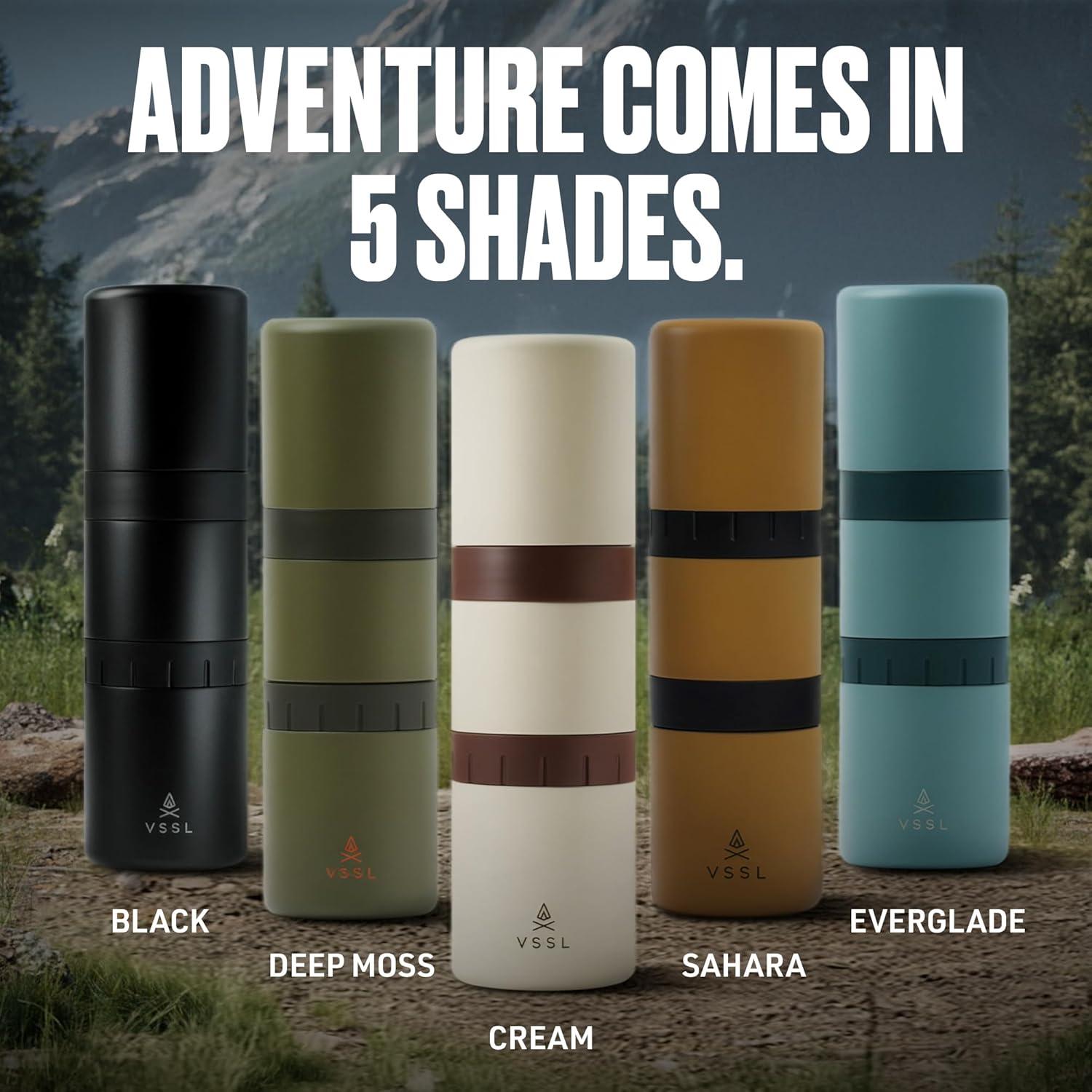 Kit de Café Pour Over VSSL Negro | 2 Tazas Acero Inoxidable 10oz