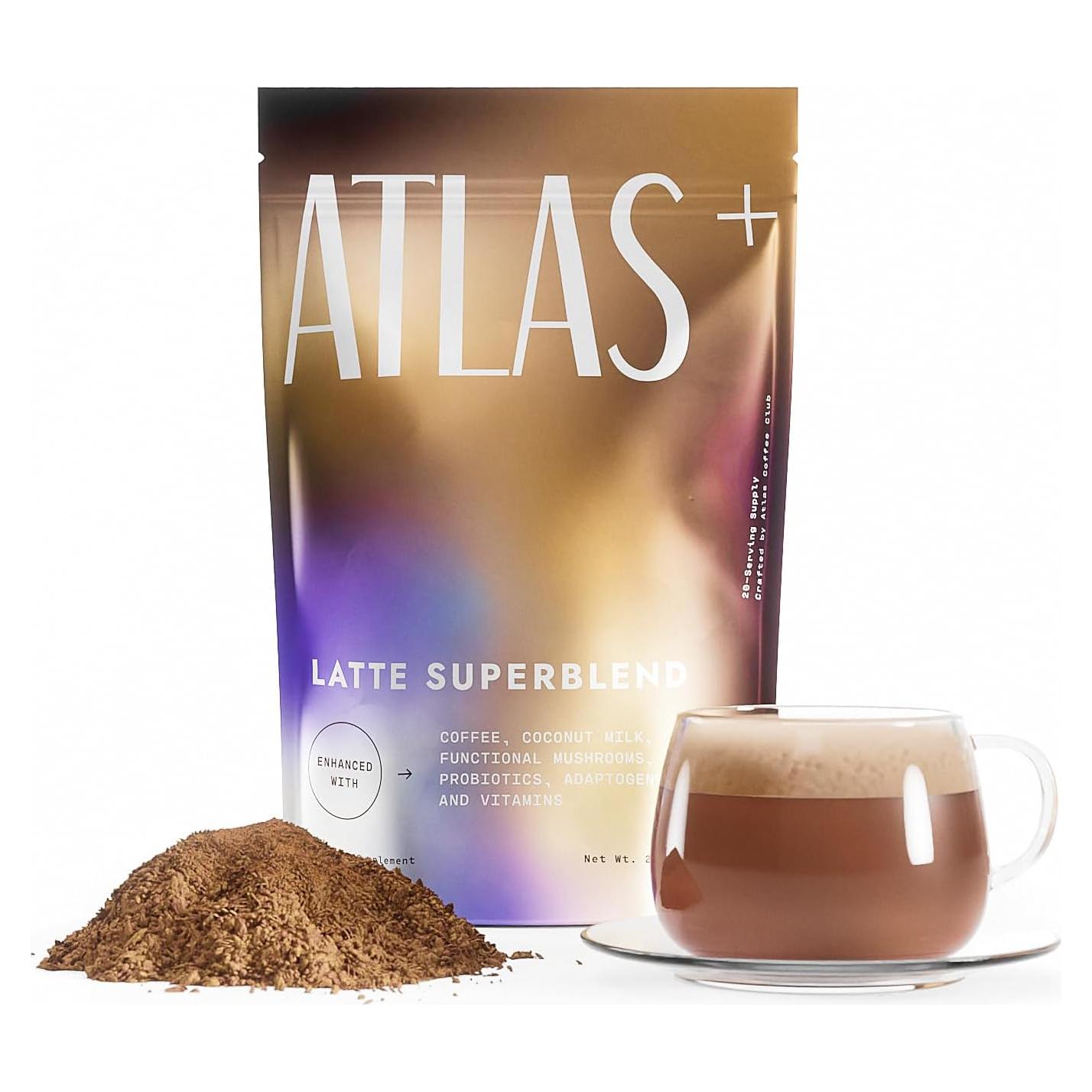 Café Instantáneo Atlas+ Latte Superblend 240g - Energía y Enfoque