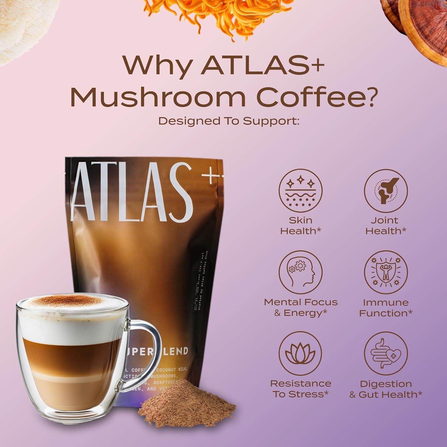 Café Instantáneo Atlas+ Latte Superblend 240g - Energía y Enfoque