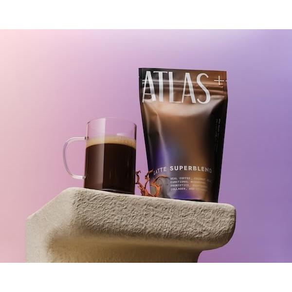 Café Instantáneo Atlas+ Latte Superblend 240g - Energía y Enfoque