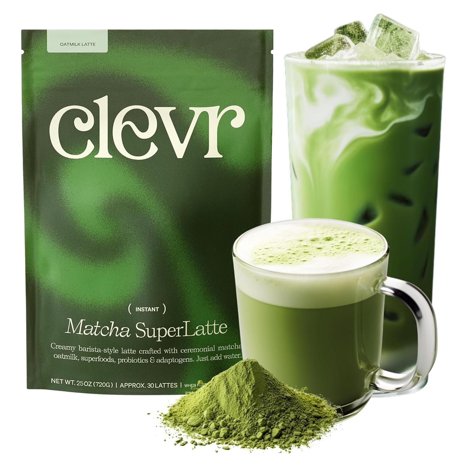 Clevr Blends Latte de Té Verde Matcha Orgánico - 30 Porciones