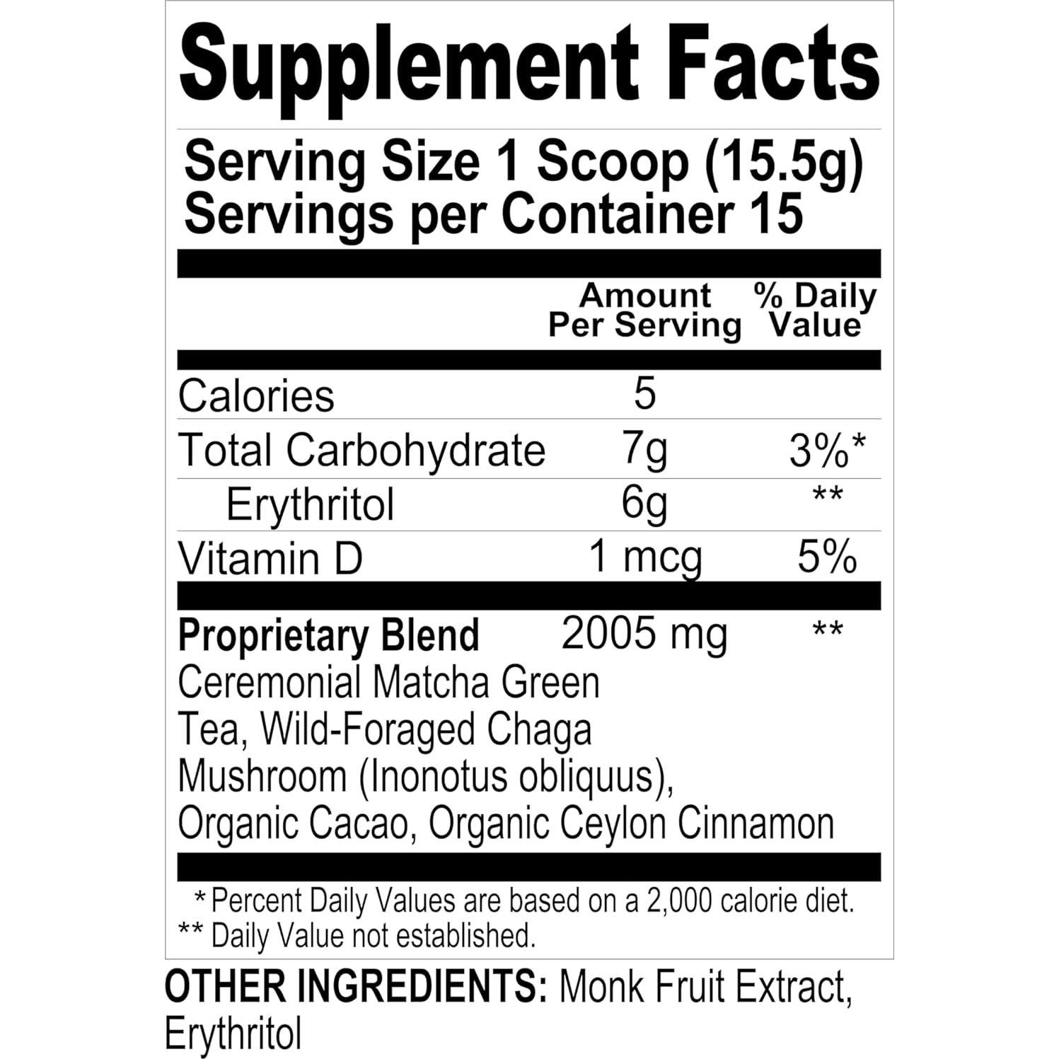 Renude Chaga Matcha - Polvo de Hongo Chaga 30 Porciones