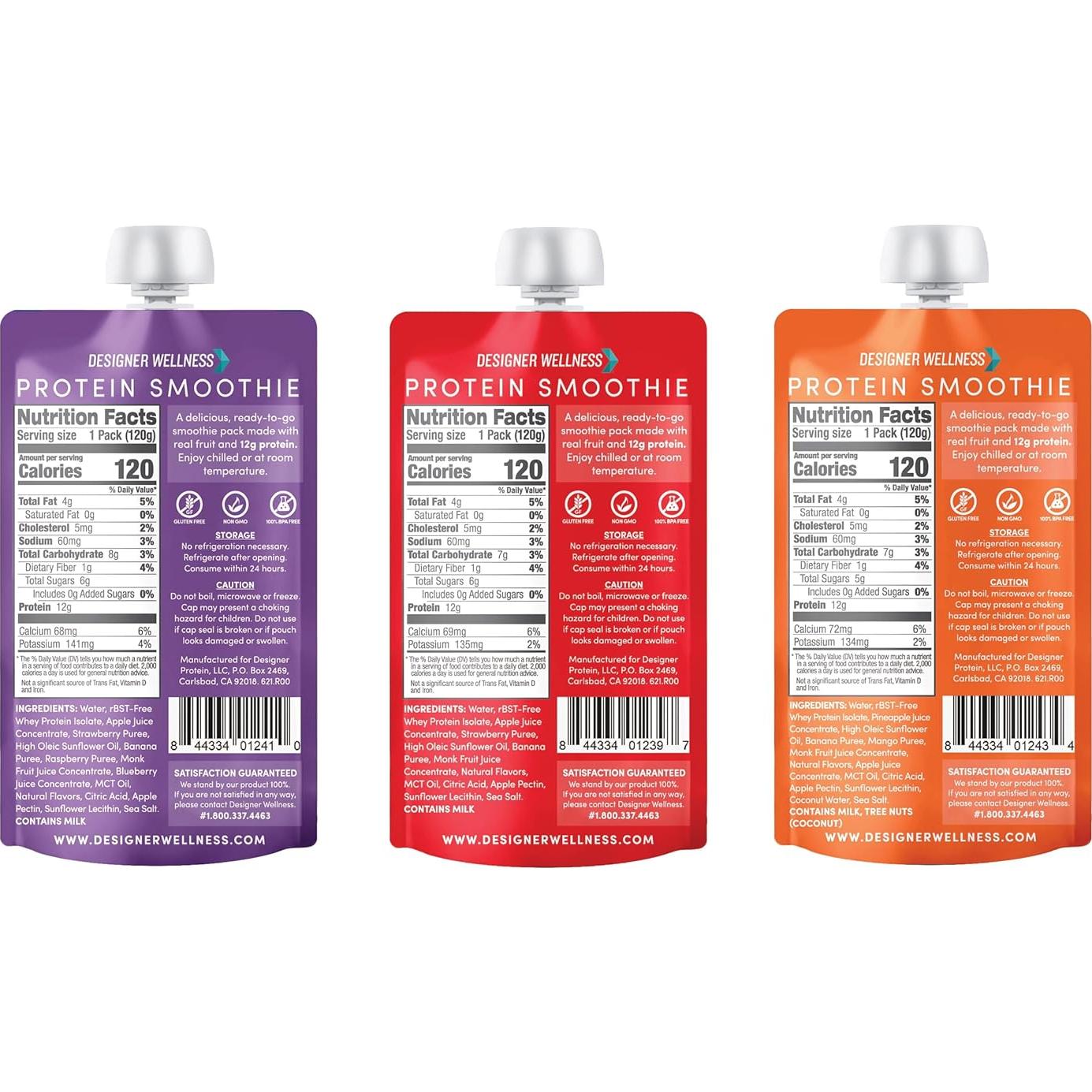 Batido de Proteína Designer Wellness 12g Proteína 124ml x12