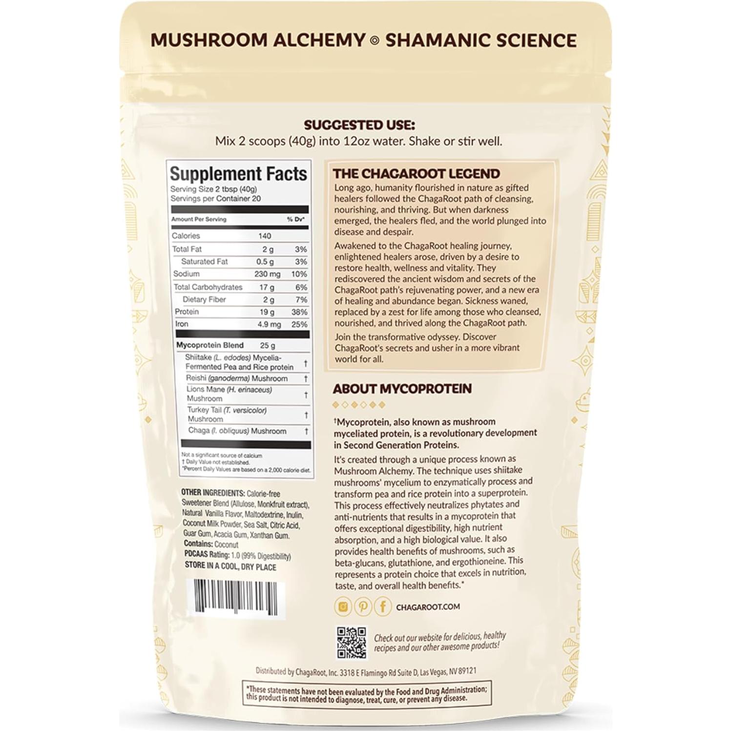 Proteína en Polvo Vegana ChagaRoot 800g - Hongos Funcionales