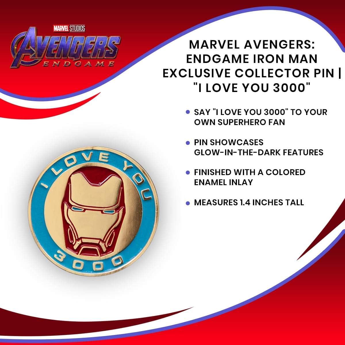 Pin Coleccionista Iron Man Marvel "Te Amo 3000" 3,56 cm