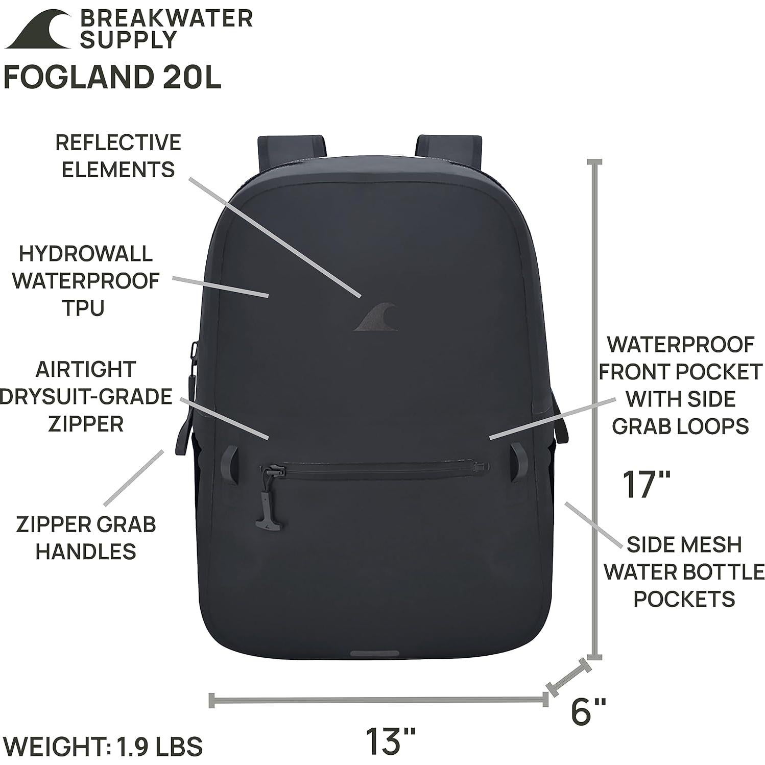 Mochila Impermeable Fogland 20L Breakwater Supply - IP68