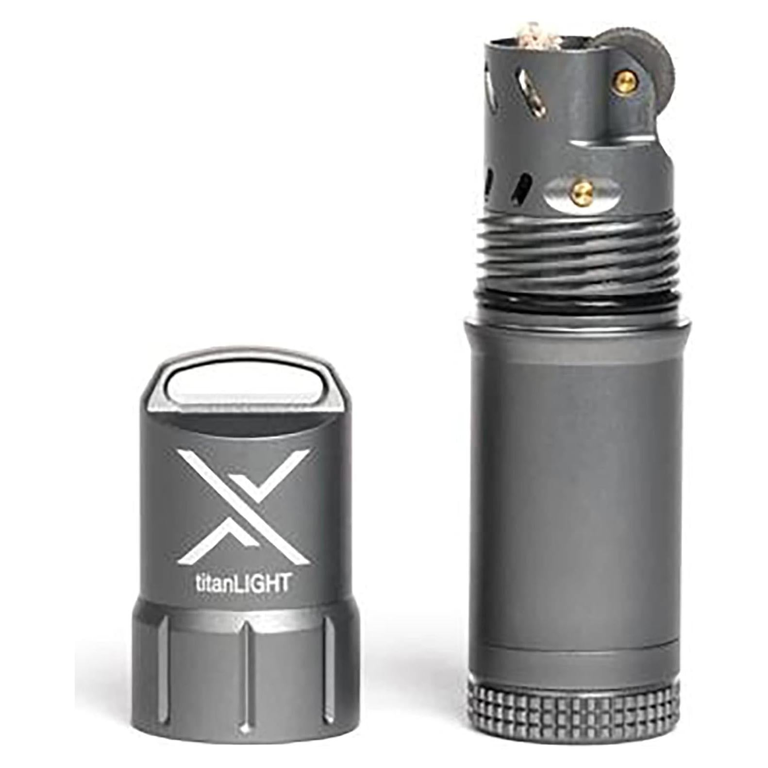 Encendedor Exotac TitanLight Gris Metálico a Prueba de Agua