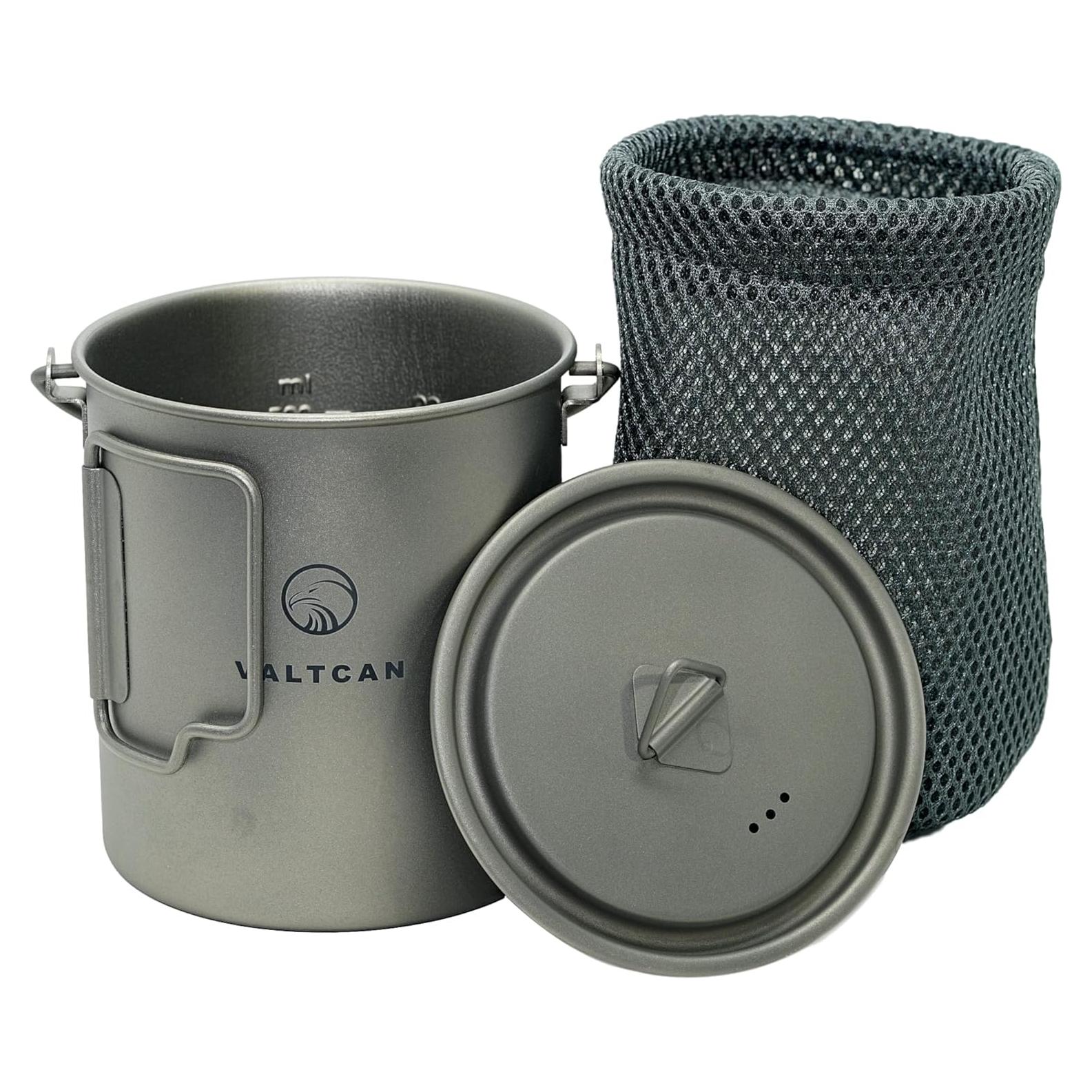Olla de Titanio Valtcan 750ml Plegable para Camping